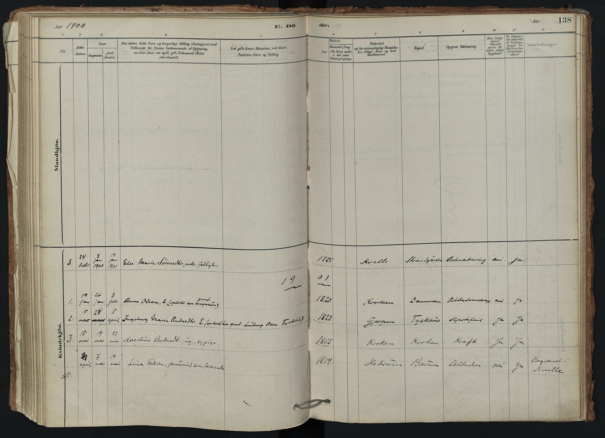 Brunlanes kirkebøker, SAKO/A-342/F/Fd/L0001: Ministerialbok nr. IV 1, 1878-1917, s. 138