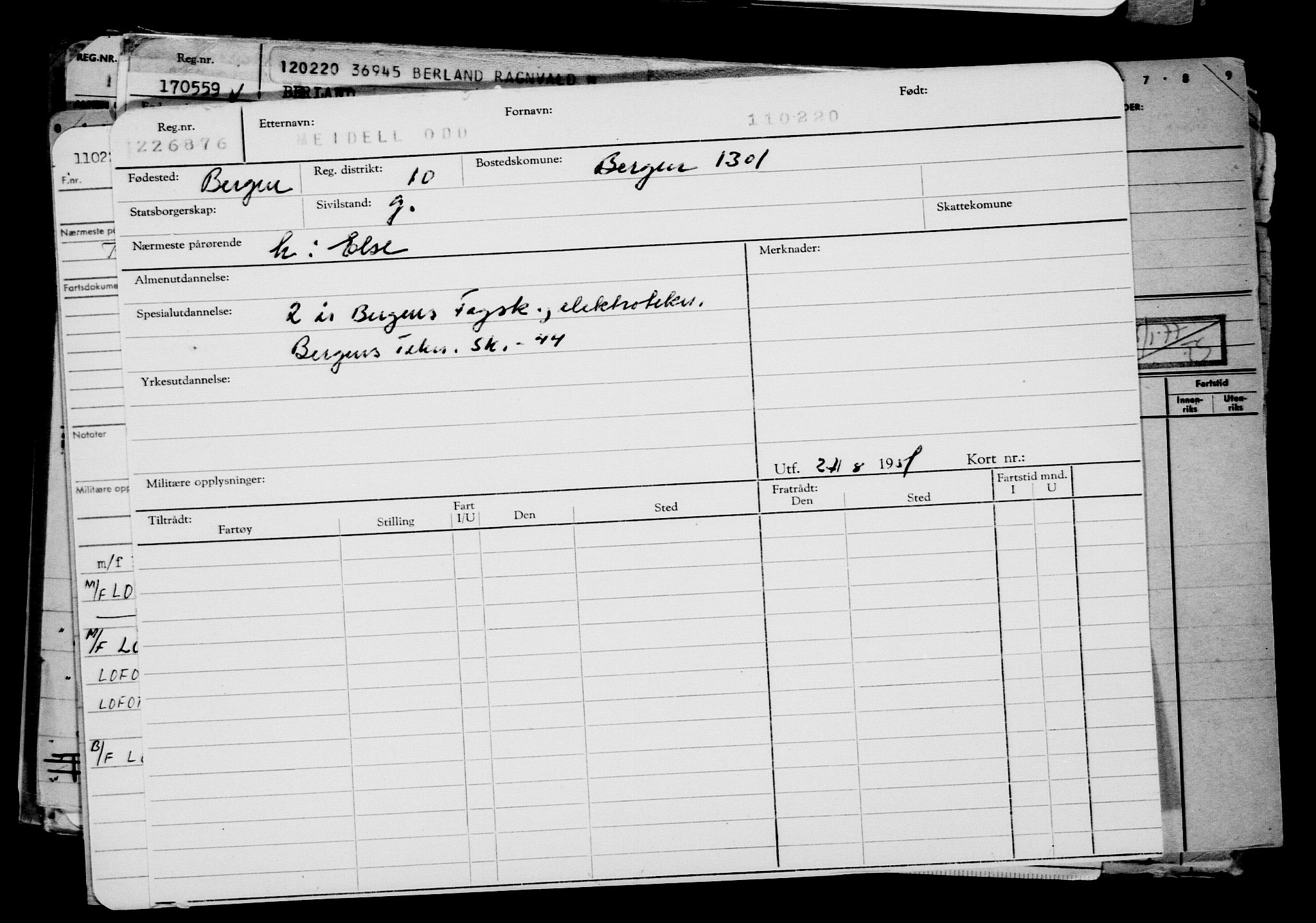 Direktoratet for sjømenn, AV/RA-S-3545/G/Gb/L0177: Hovedkort, 1920, s. 142