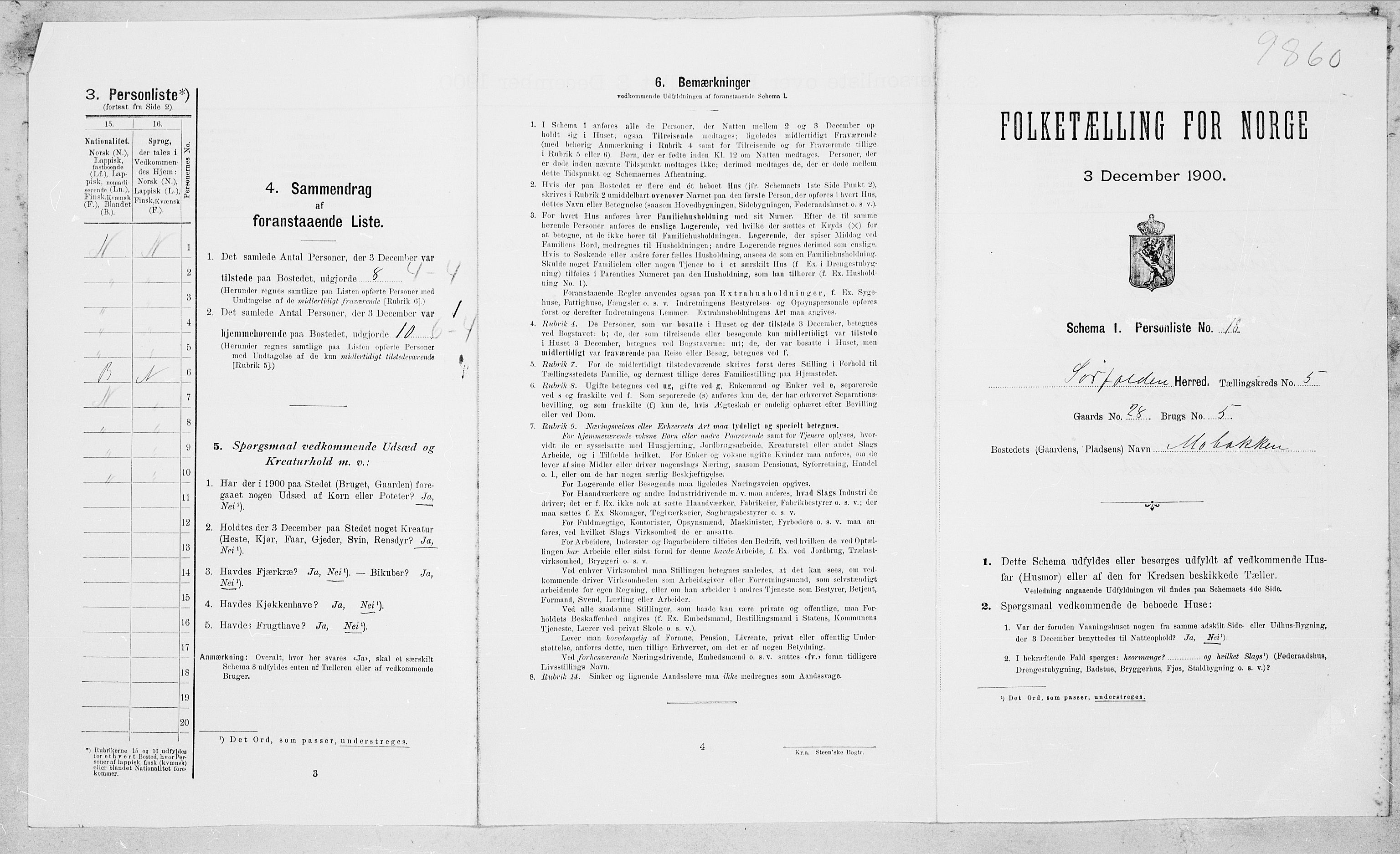SAT, Folketelling 1900 for 1845 Sørfold herred, 1900, s. 287