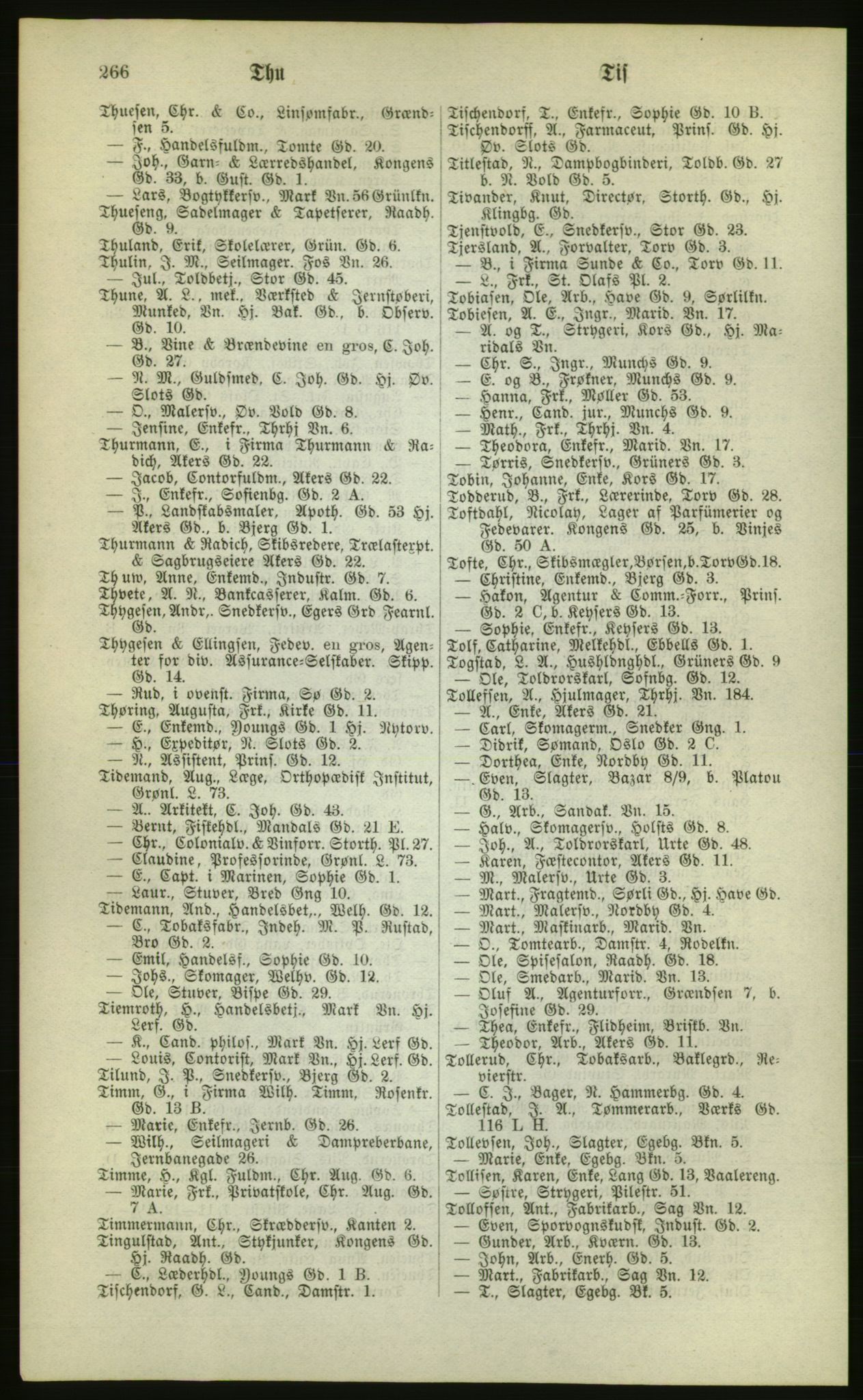 Kristiania/Oslo adressebok, PUBL/-, 1880, s. 266