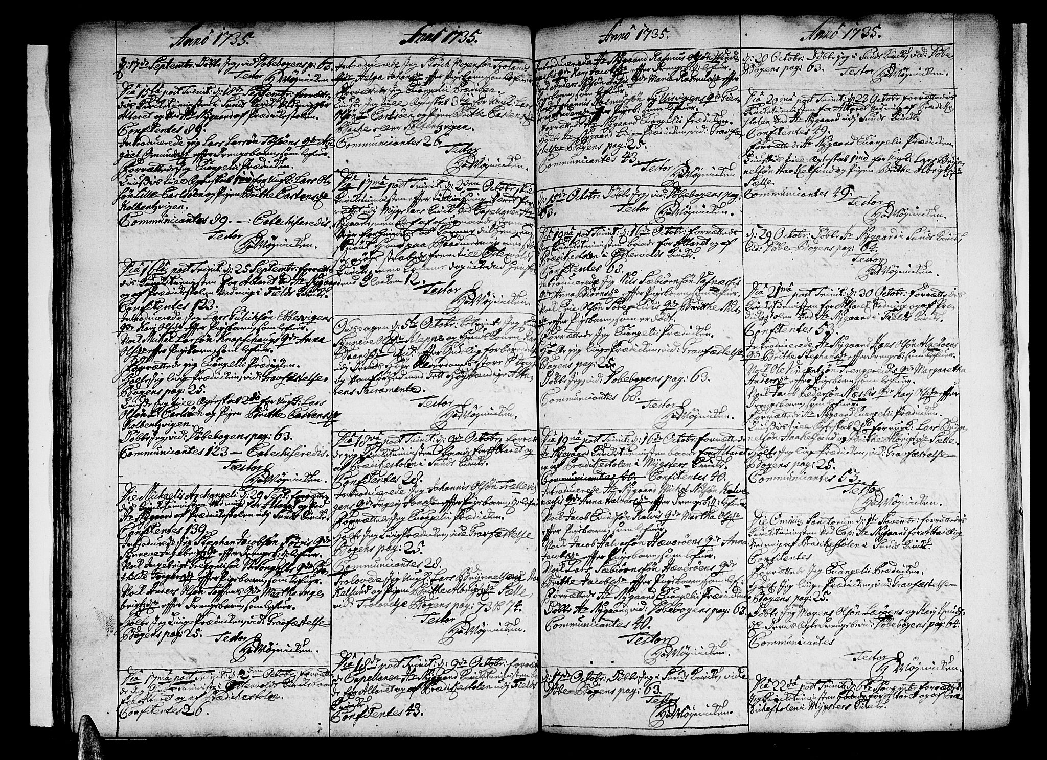 Sund sokneprestembete, AV/SAB-A-99930: Ministerialbok nr. A 1, 1729-1740
