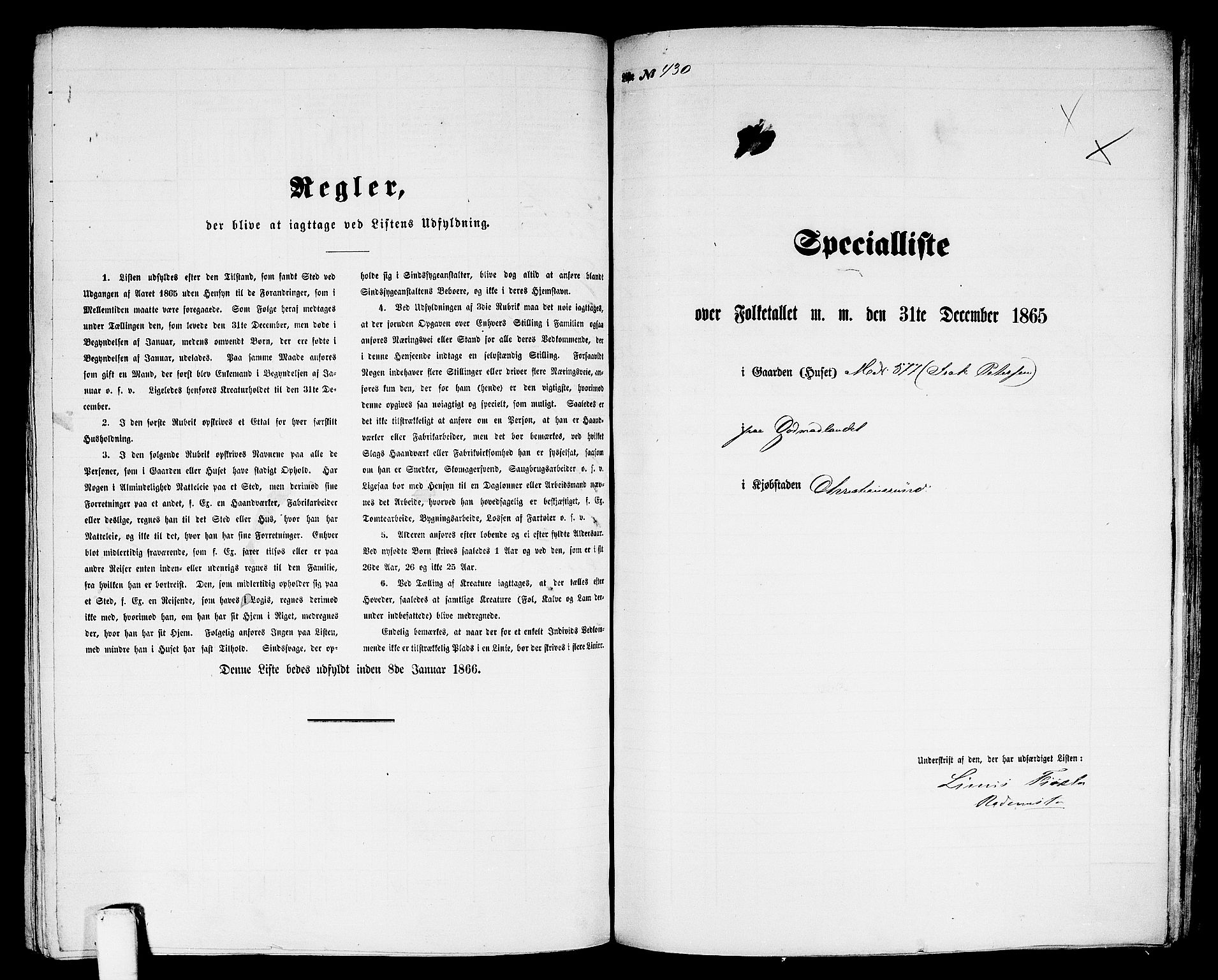 RA, Folketelling 1865 for 1503B Kristiansund prestegjeld, Kristiansund kjøpstad, 1865, s. 875