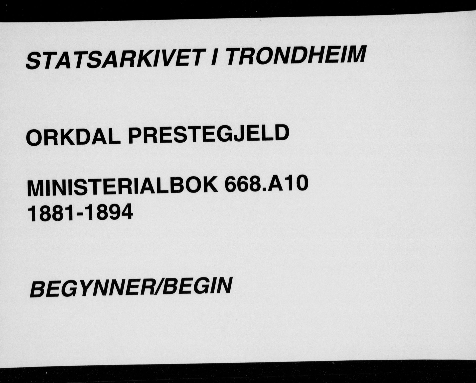 Ministerialprotokoller, klokkerbøker og fødselsregistre - Sør-Trøndelag, SAT/A-1456/668/L0810: Ministerialbok nr. 668A10, 1881-1894