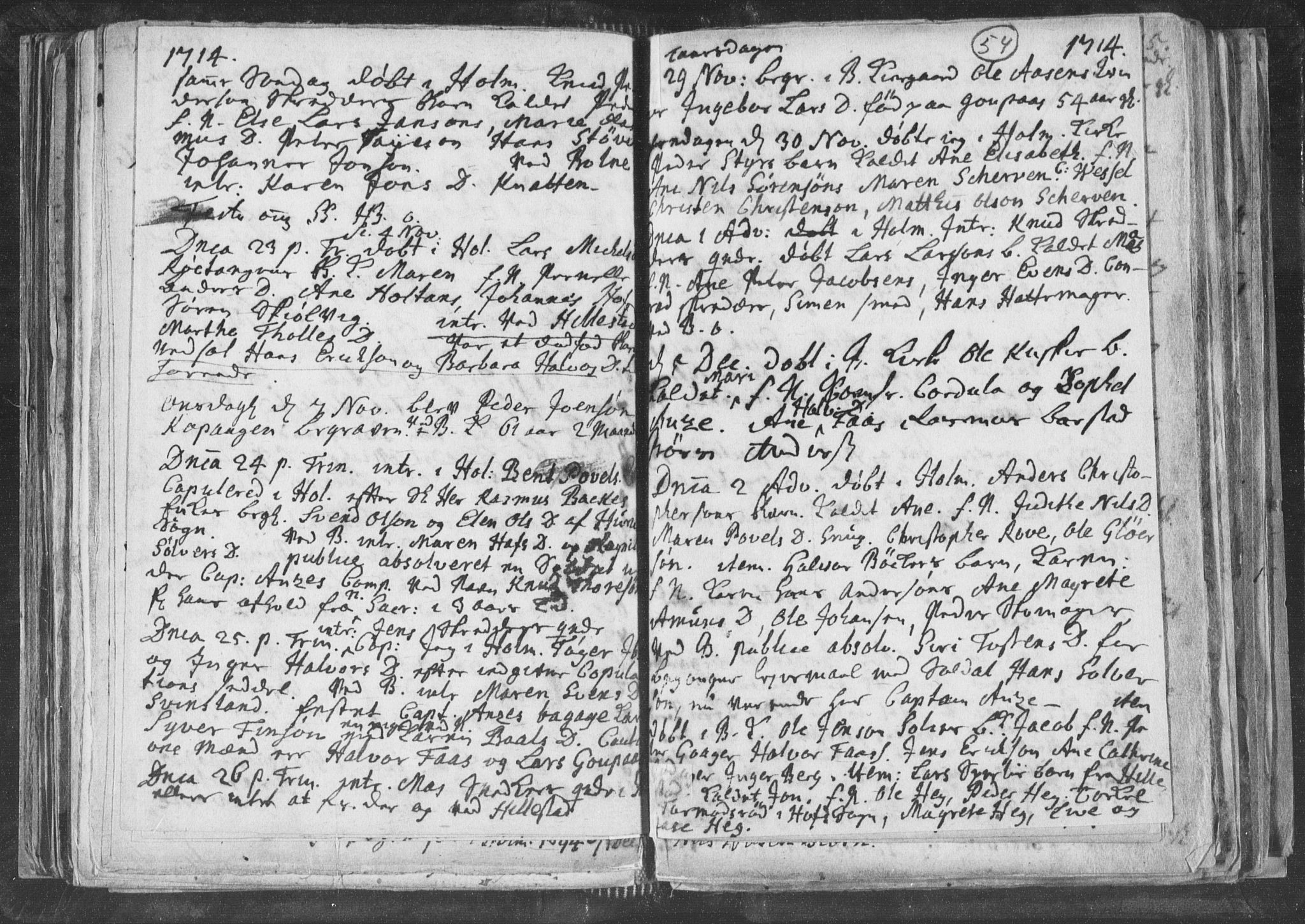 Botne kirkebøker, AV/SAKO-A-340/F/Fa/L0001b: Ministerialbok nr. I 1B, 1707-1722, s. 54