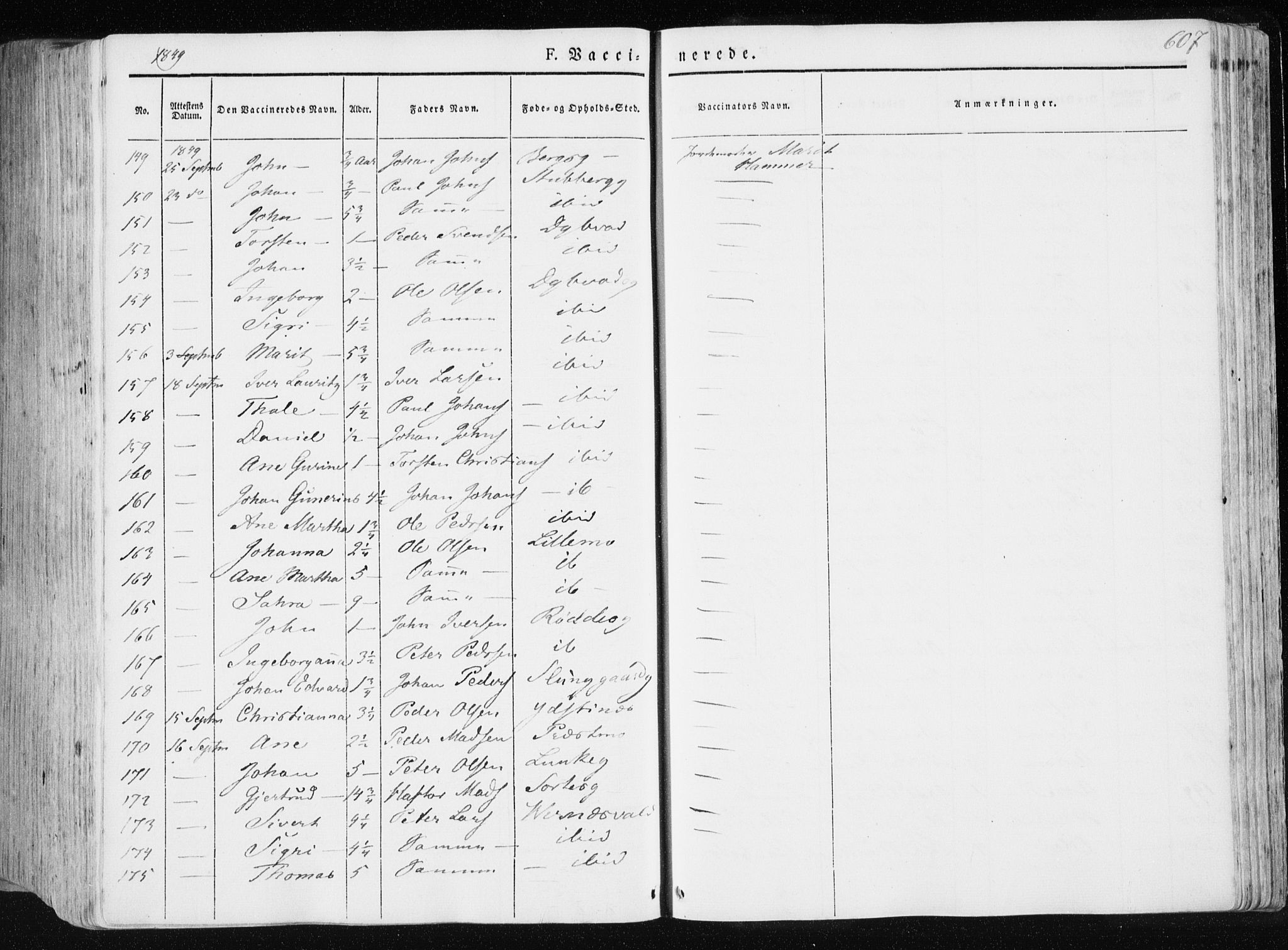Ministerialprotokoller, klokkerbøker og fødselsregistre - Nord-Trøndelag, AV/SAT-A-1458/709/L0074: Ministerialbok nr. 709A14, 1845-1858, s. 607