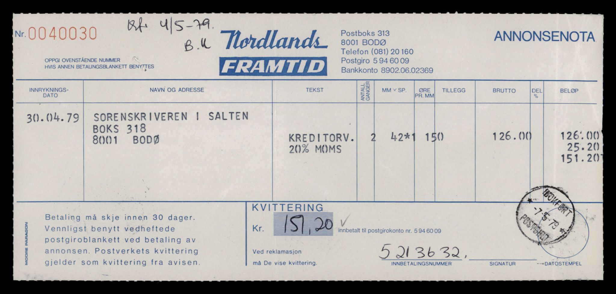 Salten sorenskriveri, AV/SAT-A-4578/4/J/Jd/Jda/L0013: Bilag. Enkeltmannsforetak, personlig firma og andelslag Kj - Ku, 1953-1989, s. 5