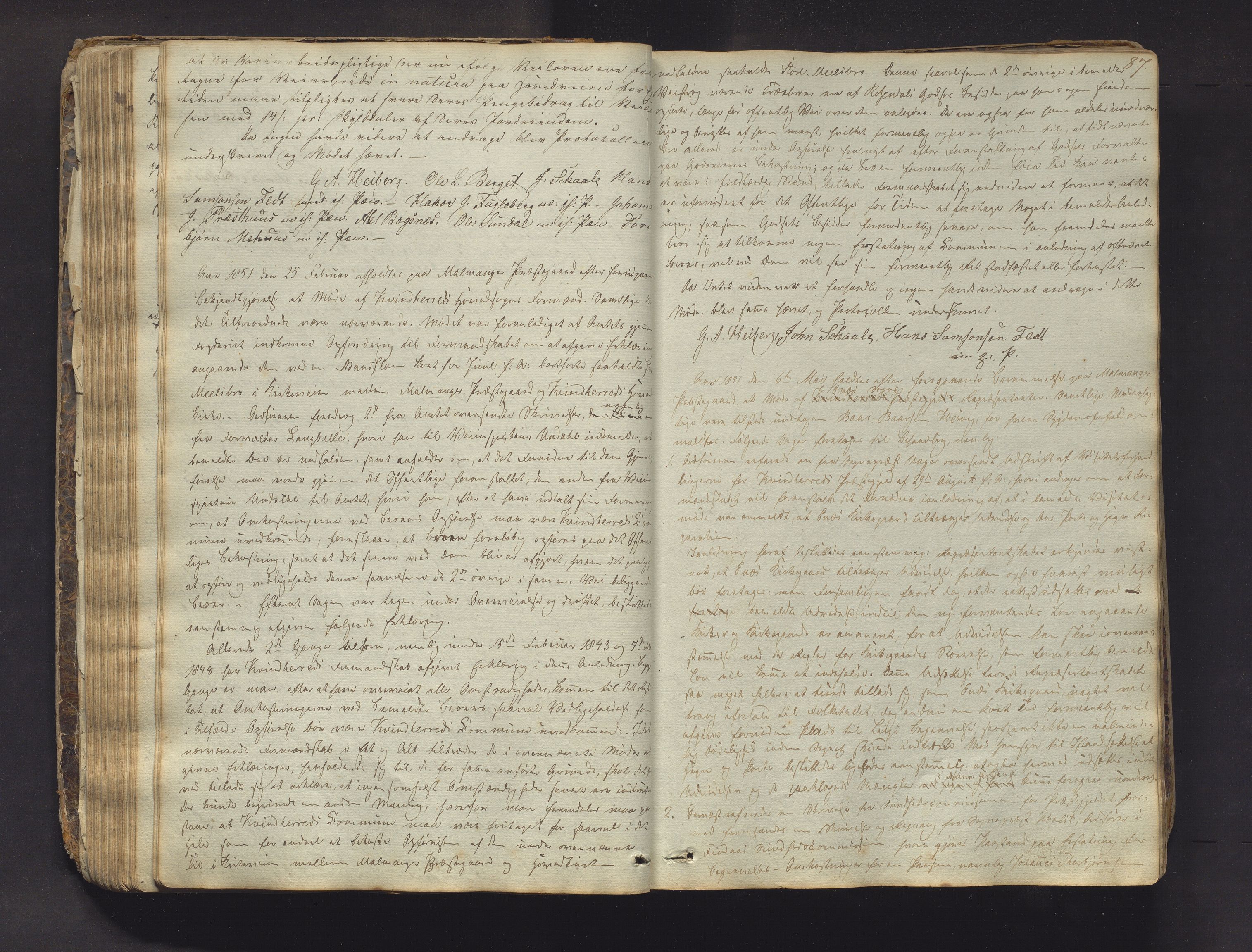 Kvinnherad kommune. Formannskapet, IKAH/1224-021/A/Aa/L0001: Møtebok for formannskap og heradstyre i Kvinnherad prestegjeld og styre i soknekommunane Kvinnherad, Ølve, Husnes og Ænes, 1838-1884, s. 87