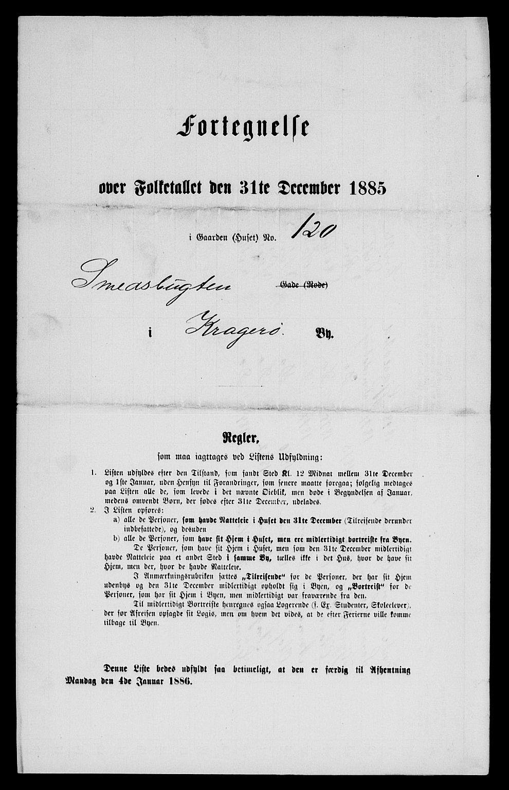 SAKO, Folketelling 1885 for 0801 Kragerø kjøpstad, 1885, s. 243