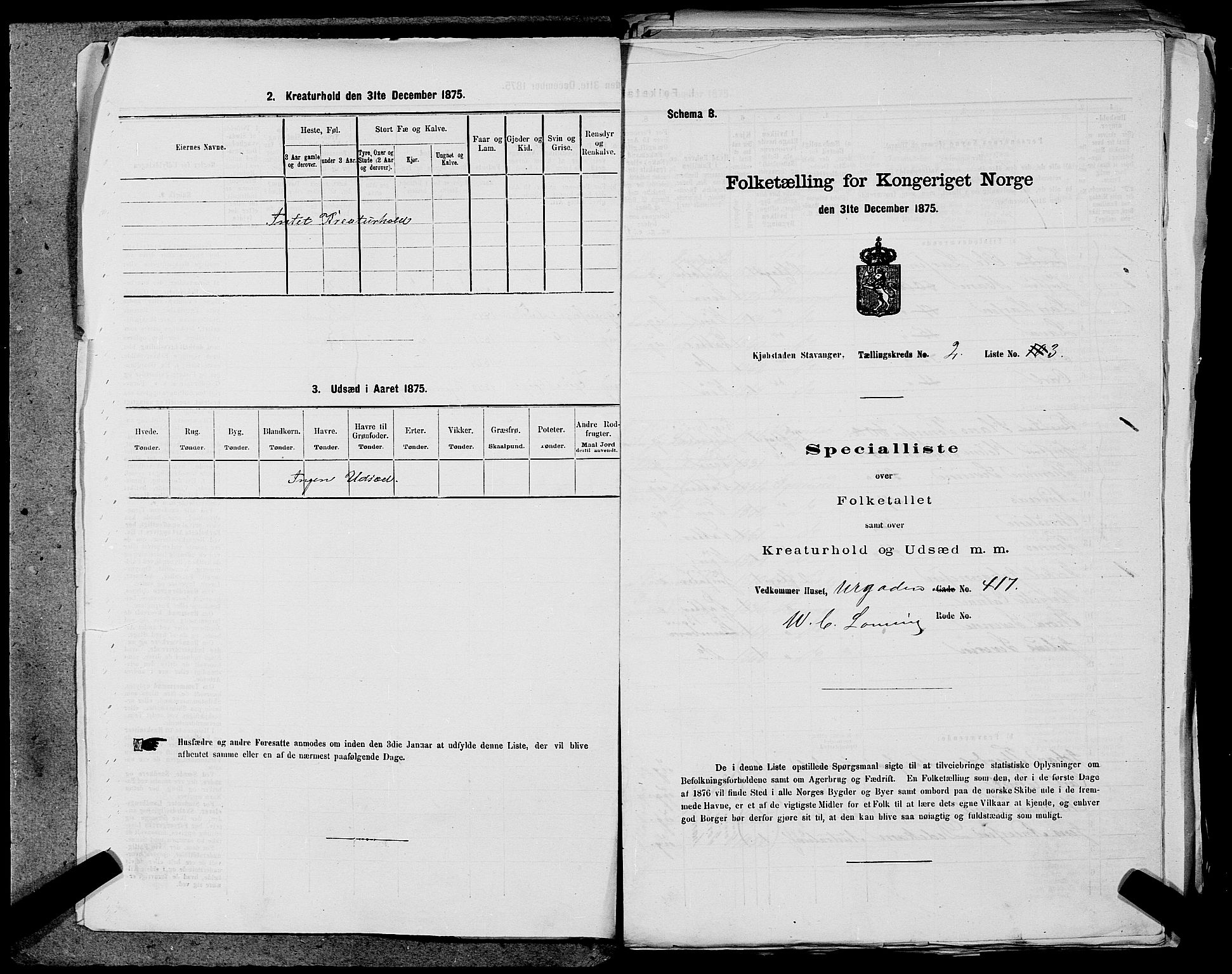 SAST, Folketelling 1875 for 1103 Stavanger kjøpstad, 1875, s. 219