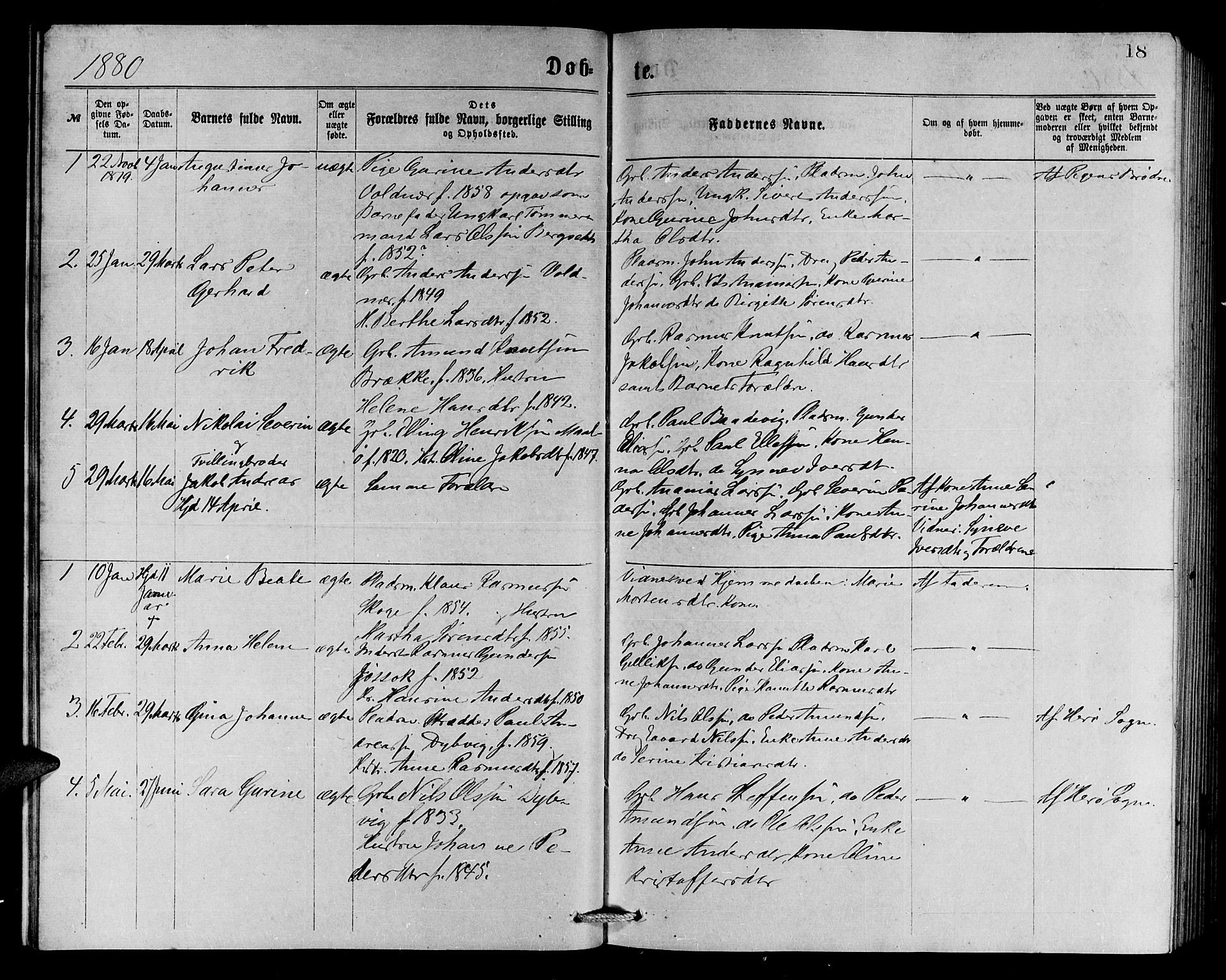 Ministerialprotokoller, klokkerbøker og fødselsregistre - Møre og Romsdal, AV/SAT-A-1454/508/L0094: Ministerialbok nr. 508A01, 1873-1886, s. 18