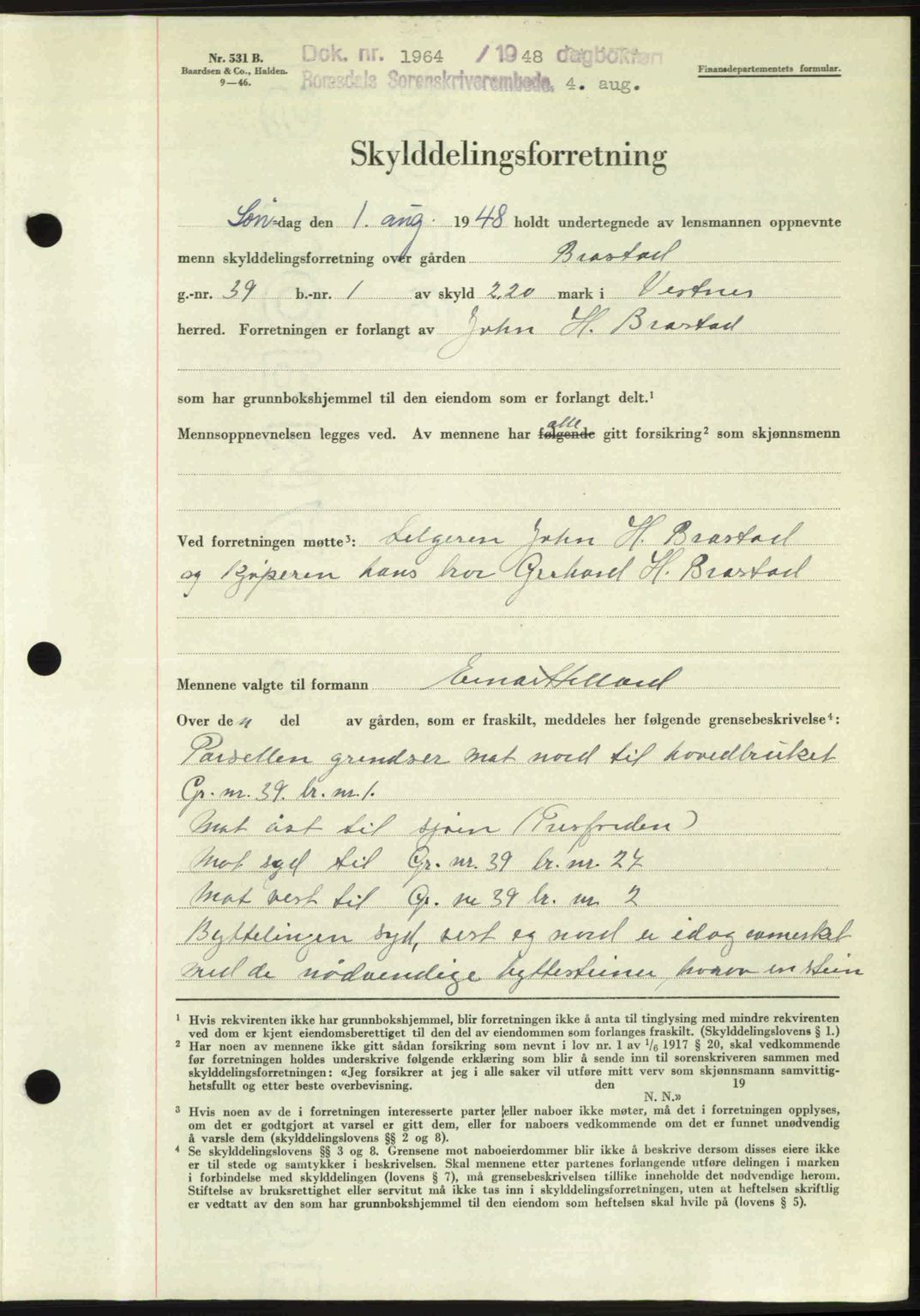 Romsdal sorenskriveri, SAT/A-4149/1/2/2C: Pantebok nr. A26, 1948-1948, Dagboknr: 1964/1948