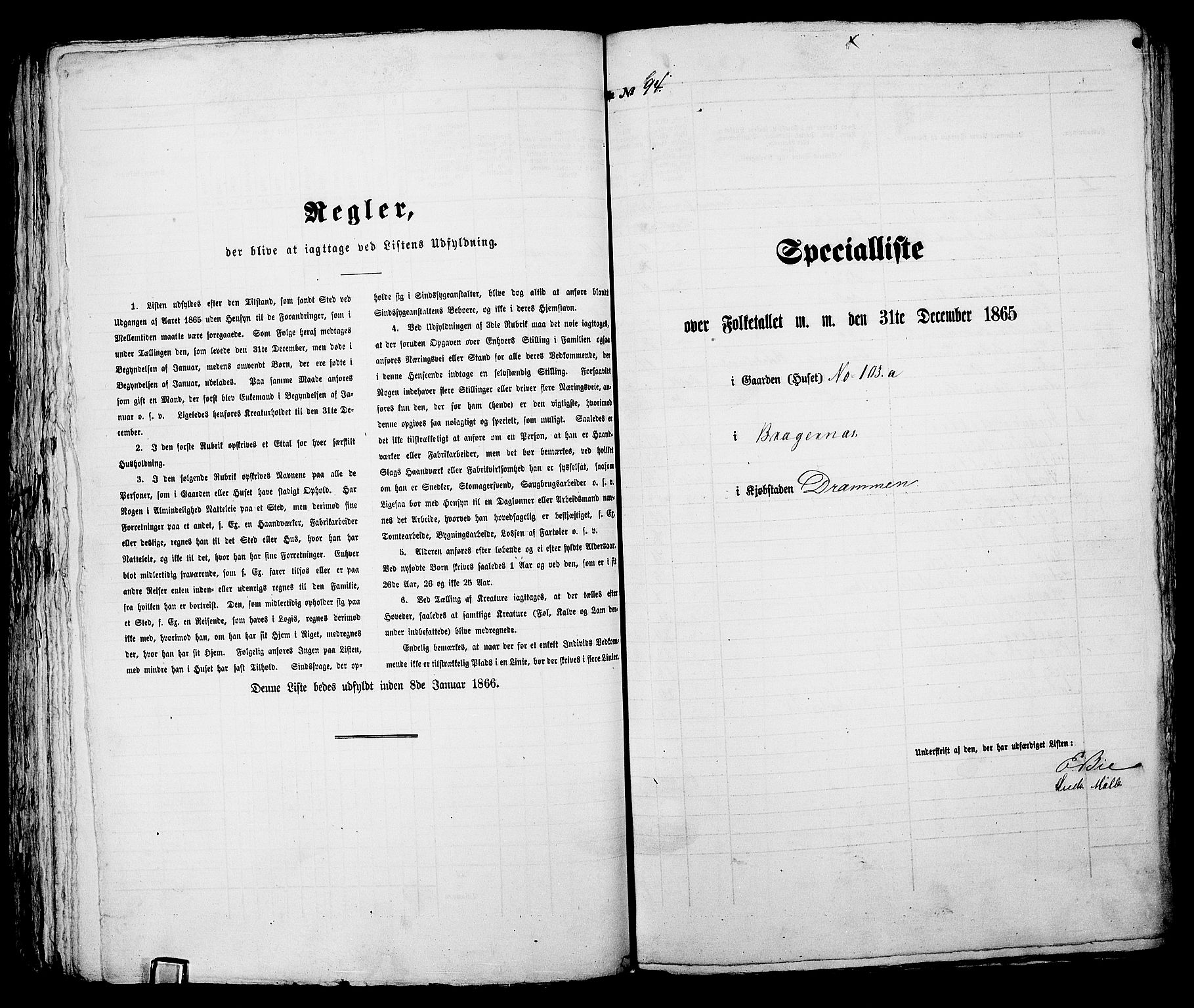 RA, Folketelling 1865 for 0602aB Bragernes prestegjeld i Drammen kjøpstad, 1865, s. 207