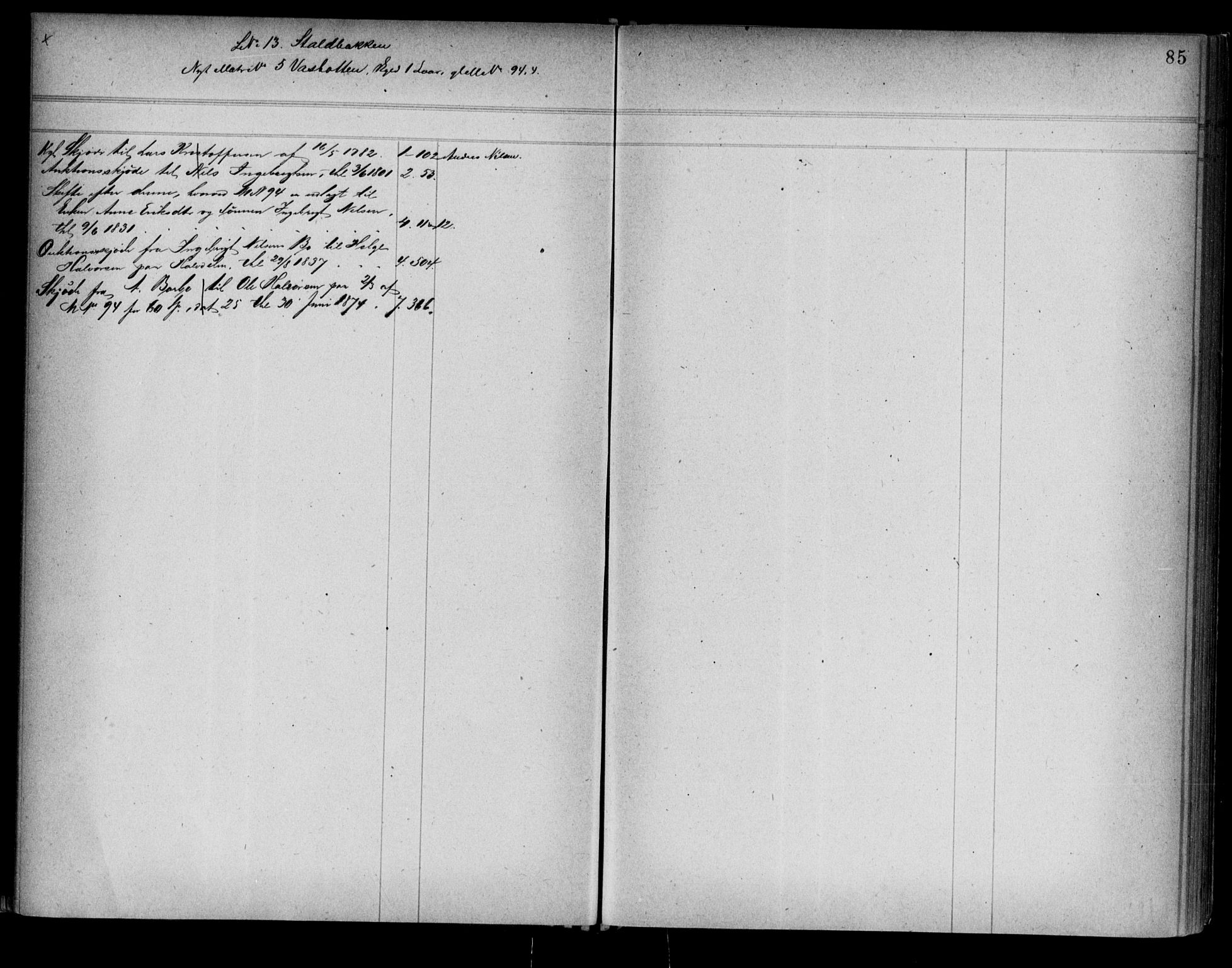 Alta fogderi/sorenskriveri, AV/SATØ-SATØ-5/1/K/Kb/Kba/L0009pantereg: Panteregister nr. 9, 1776, s. 85