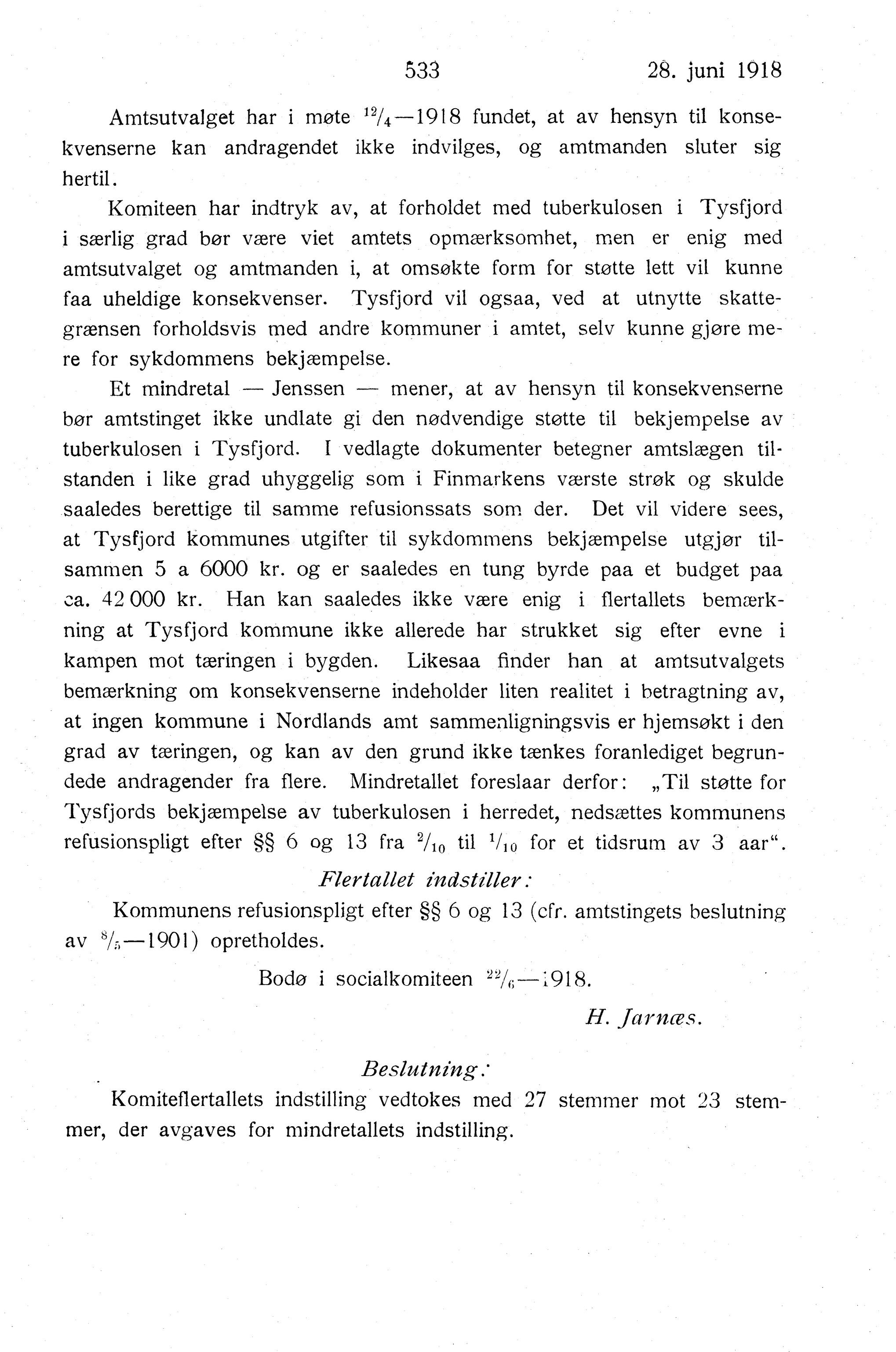 Nordland Fylkeskommune. Fylkestinget, AIN/NFK-17/176/A/Ac/L0041: Fylkestingsforhandlinger 1918, 1918
