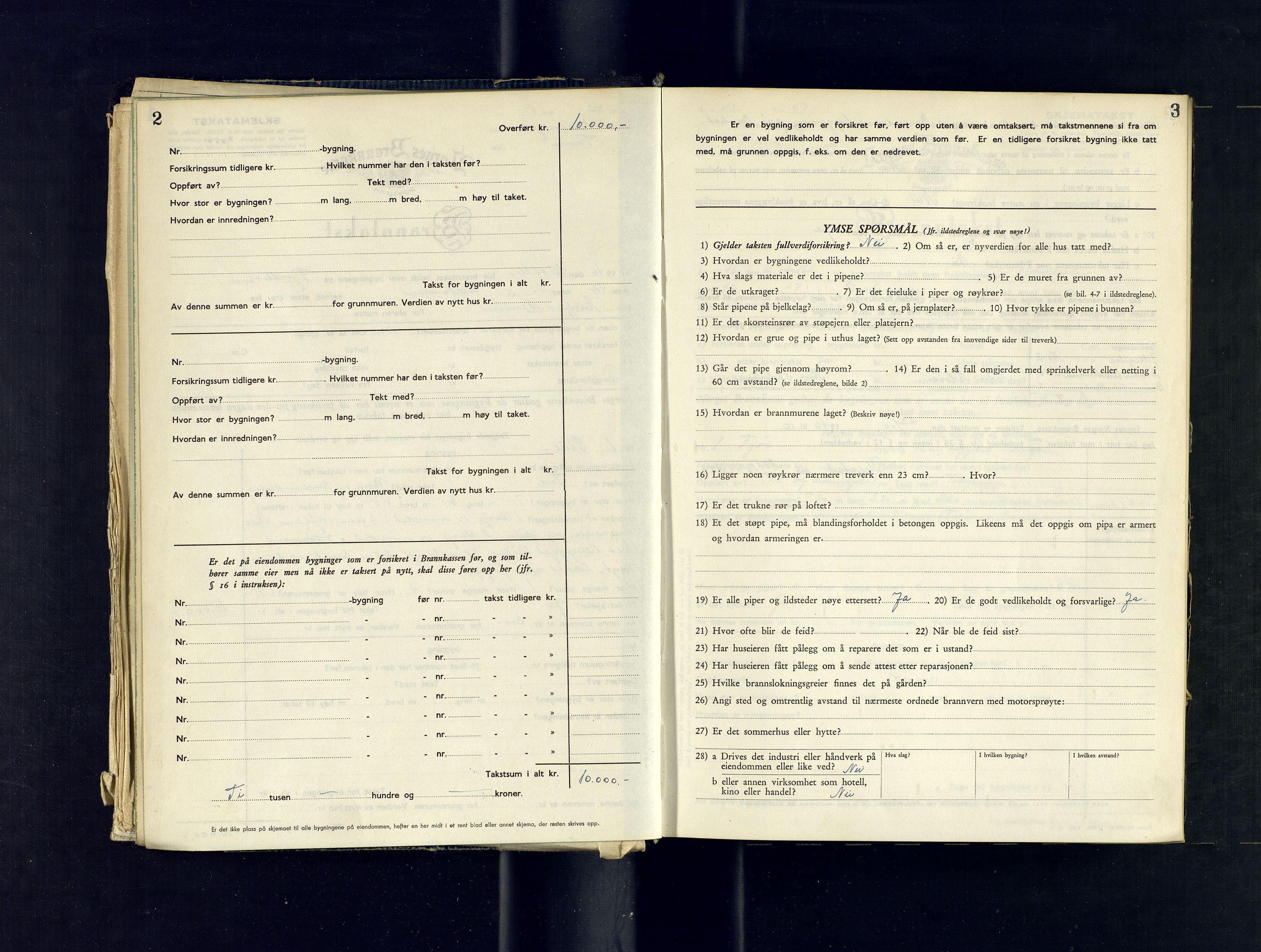 Ibestad lensmannskontor, AV/SATØ-S-1499/F/Fv/Fvh/L0287: Branntakstprotokoller, 1946-1950, s. 2-3