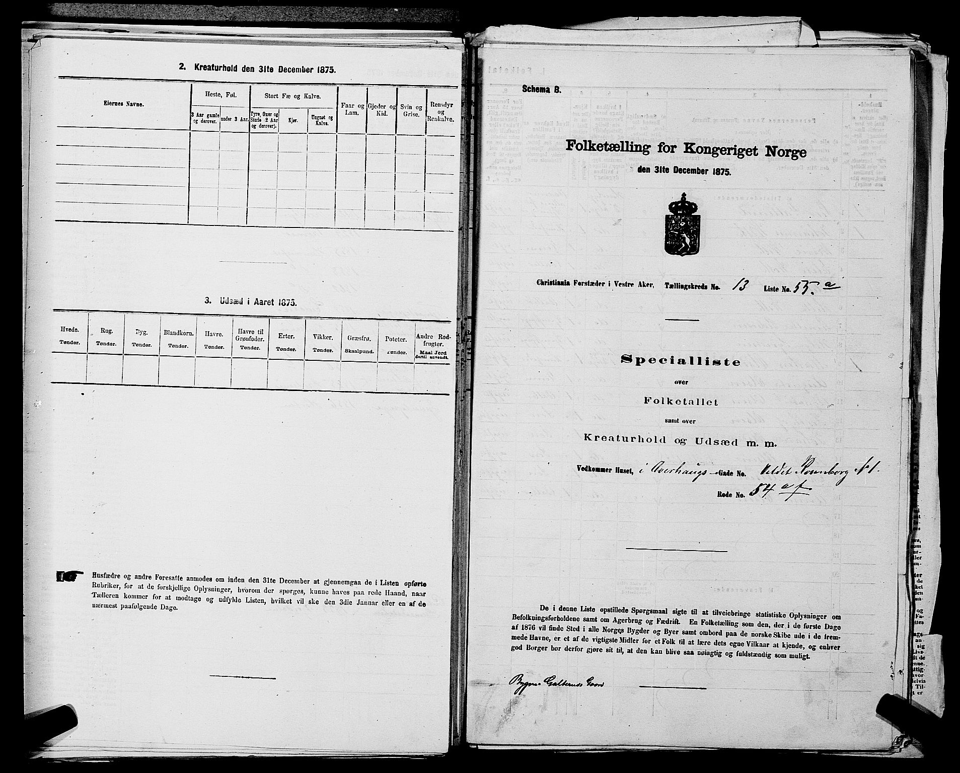 RA, Folketelling 1875 for 0218aP Vestre Aker prestegjeld, 1875, s. 2213