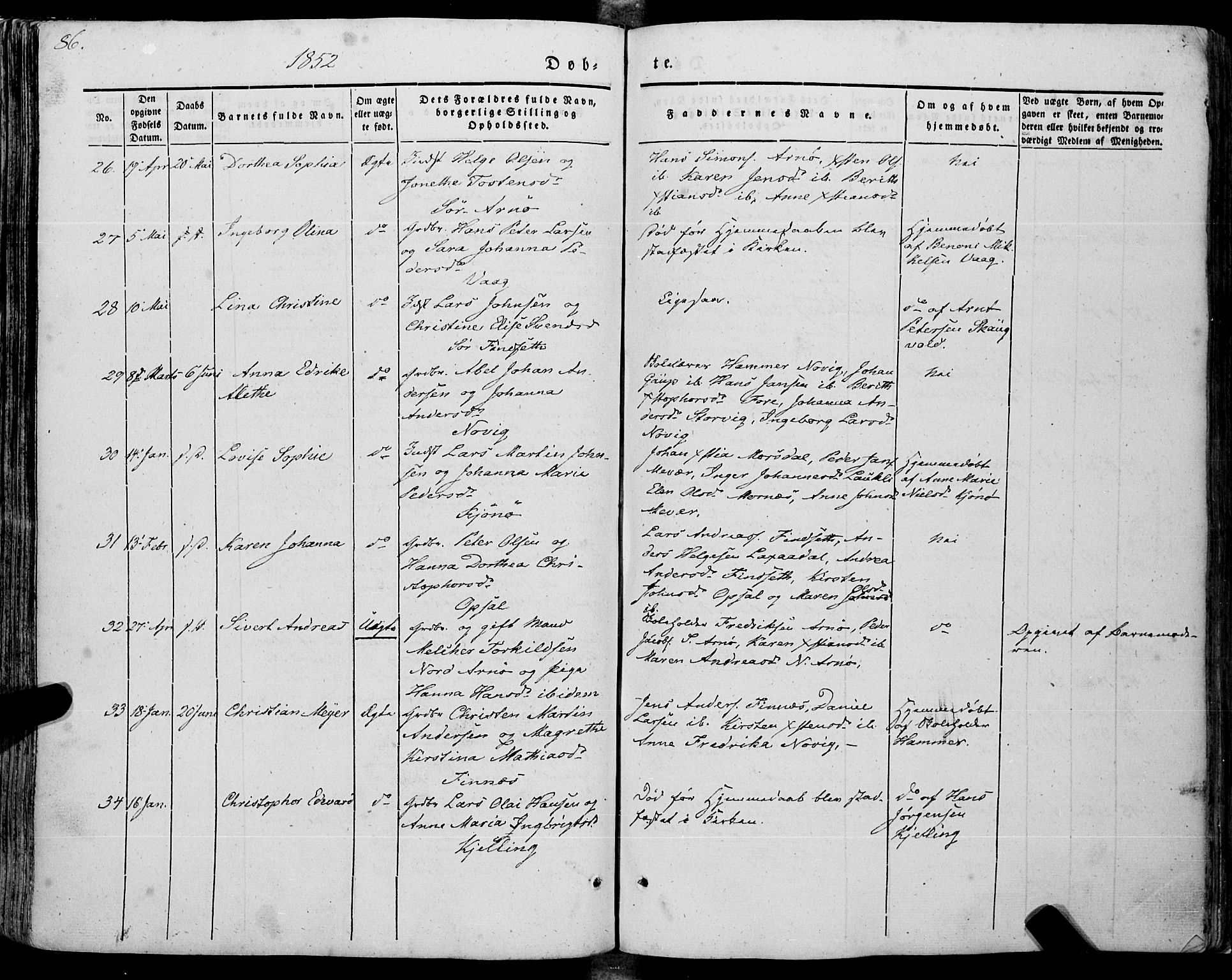 Ministerialprotokoller, klokkerbøker og fødselsregistre - Nordland, AV/SAT-A-1459/805/L0097: Ministerialbok nr. 805A04, 1837-1861, s. 86