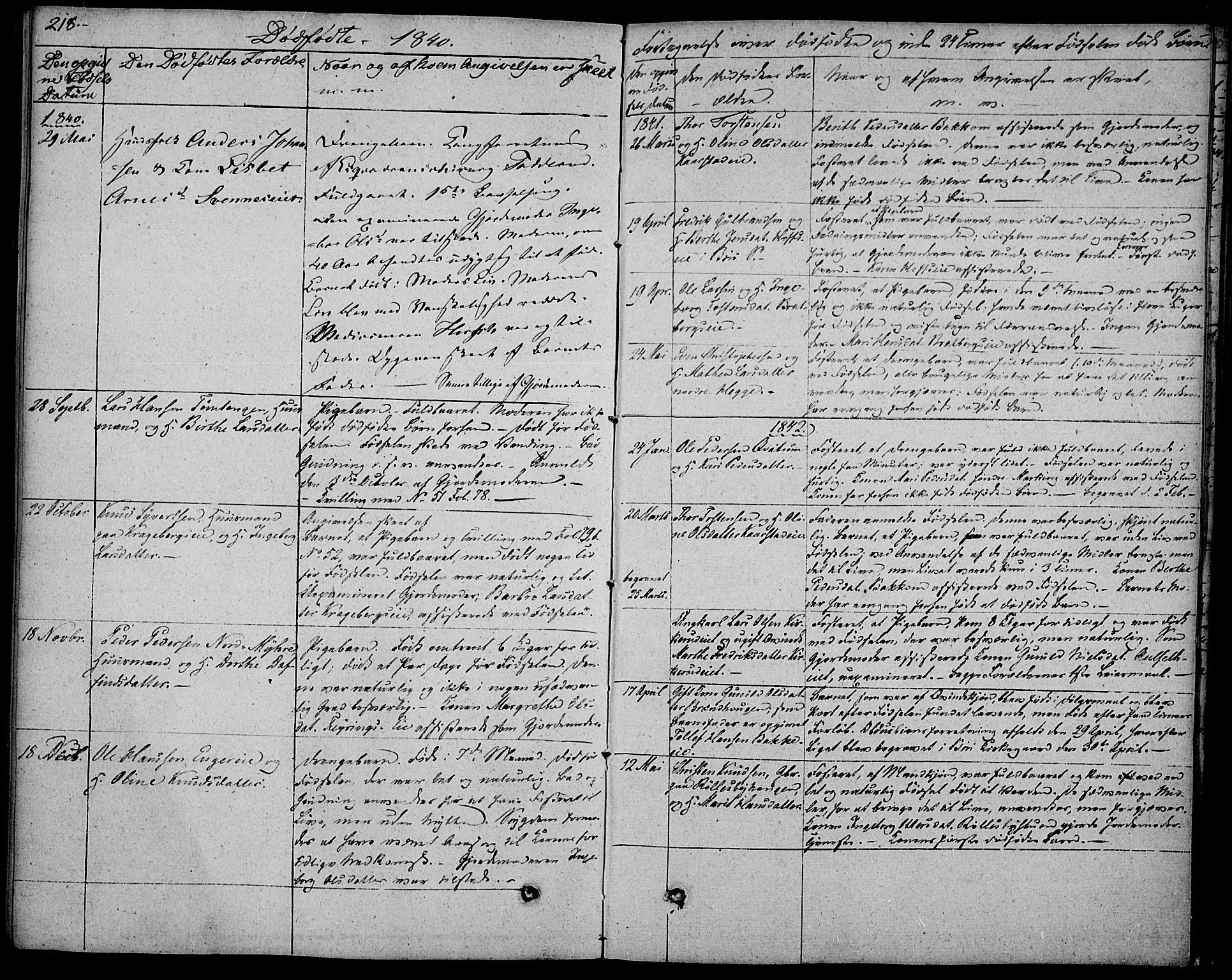 Biri prestekontor, AV/SAH-PREST-096/H/Ha/Haa/L0004: Ministerialbok nr. 4, 1829-1842, s. 218