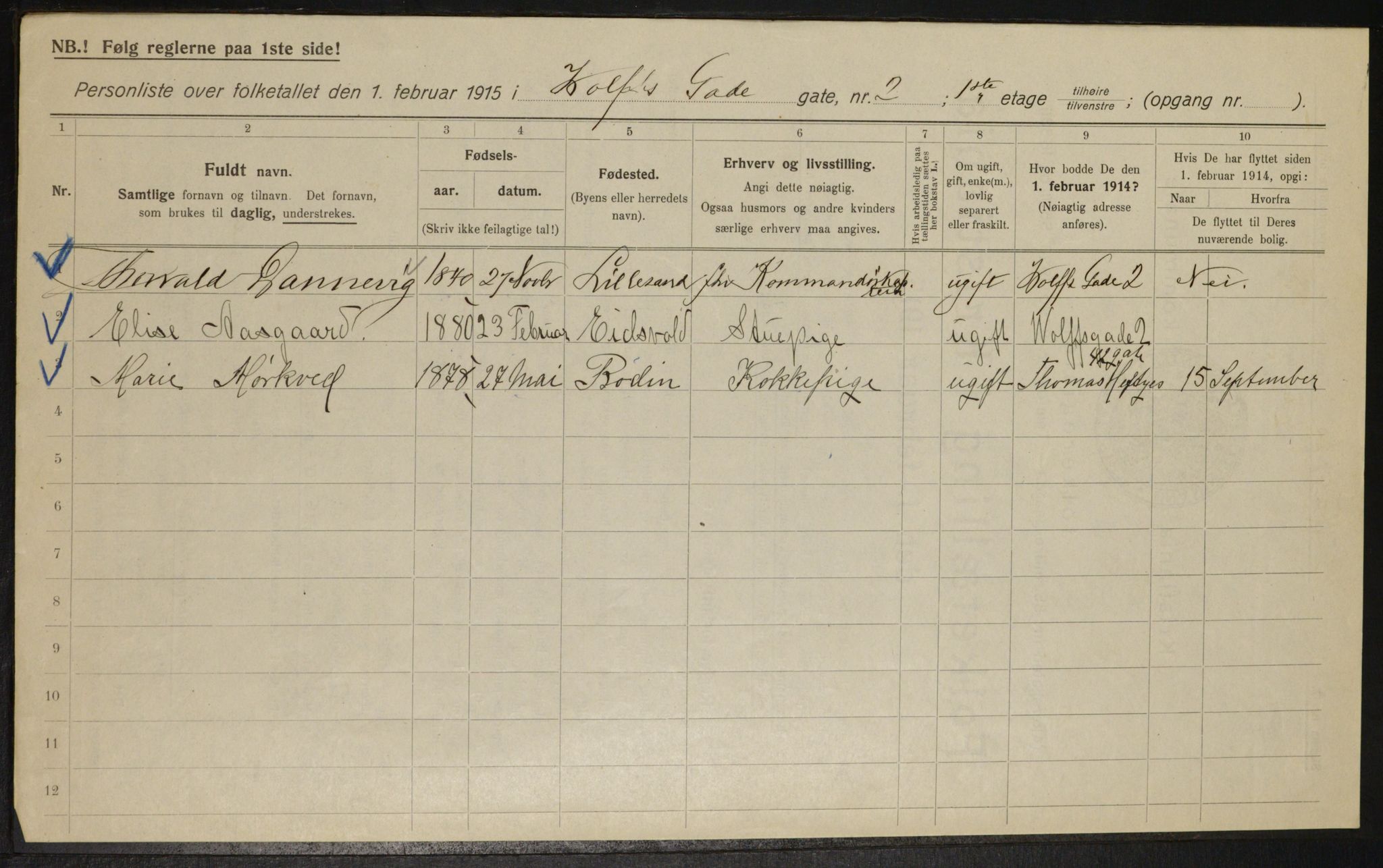 OBA, Kommunal folketelling 1.2.1915 for Kristiania, 1915, s. 129083