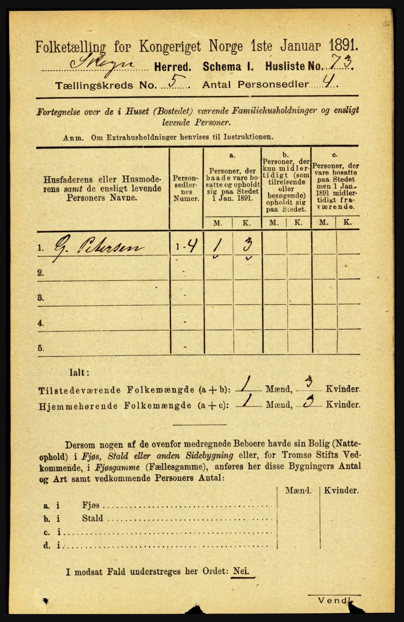 RA, Folketelling 1891 for 1719 Skogn herred, 1891, s. 2919