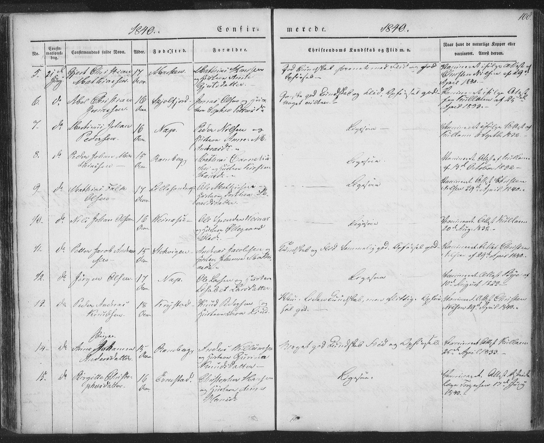 Ministerialprotokoller, klokkerbøker og fødselsregistre - Nordland, SAT/A-1459/885/L1202: Ministerialbok nr. 885A03, 1838-1859, s. 108