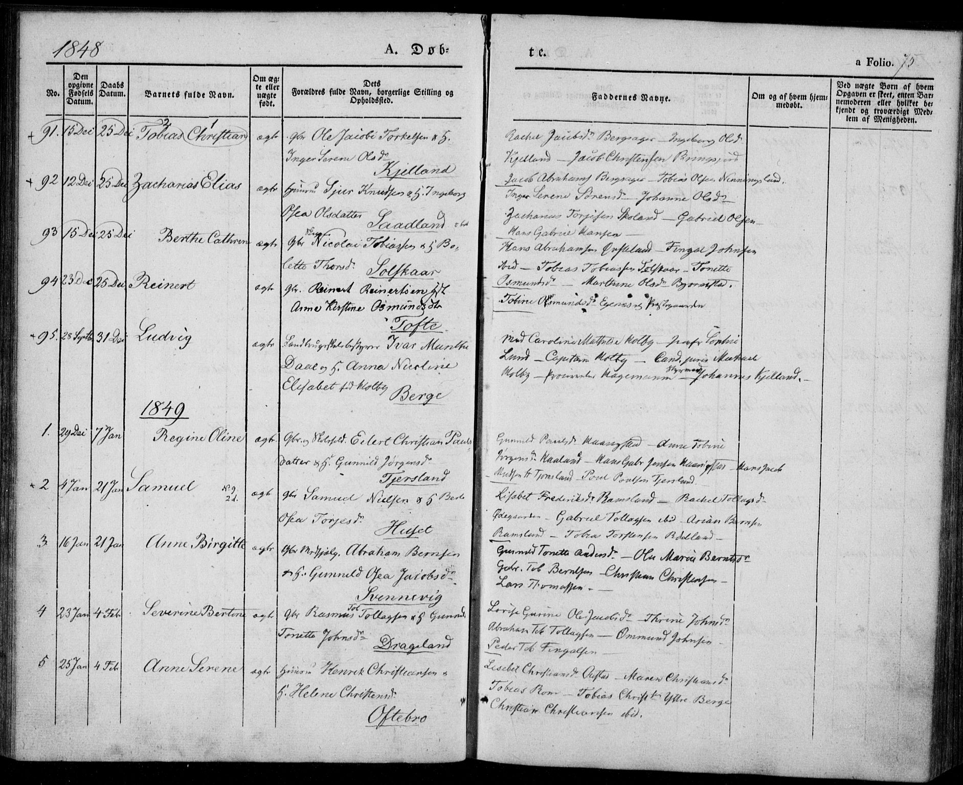 Lyngdal sokneprestkontor, AV/SAK-1111-0029/F/Fa/Fac/L0008: Ministerialbok nr. A 8, 1837-1852, s. 75