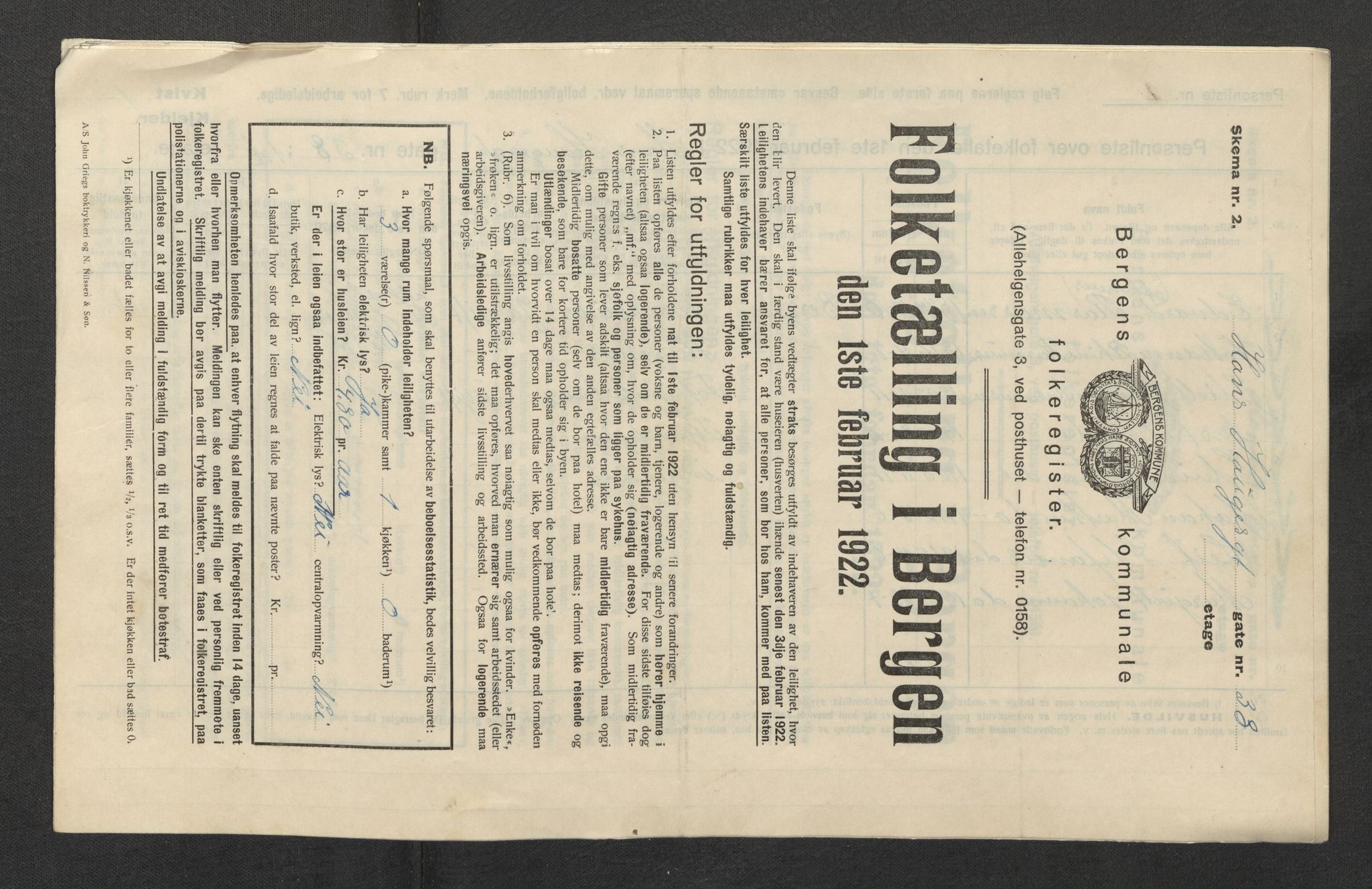 SAB, Kommunal folketelling 1922 for Bergen kjøpstad, 1922, s. 12638