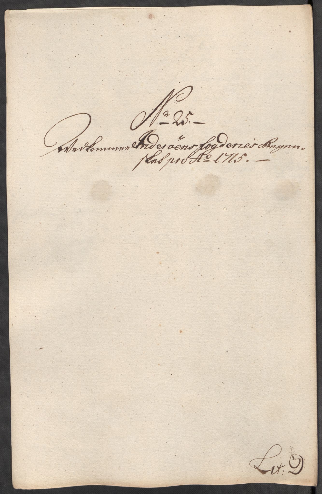 Rentekammeret inntil 1814, Reviderte regnskaper, Fogderegnskap, AV/RA-EA-4092/R63/L4323: Fogderegnskap Inderøy, 1715, s. 279