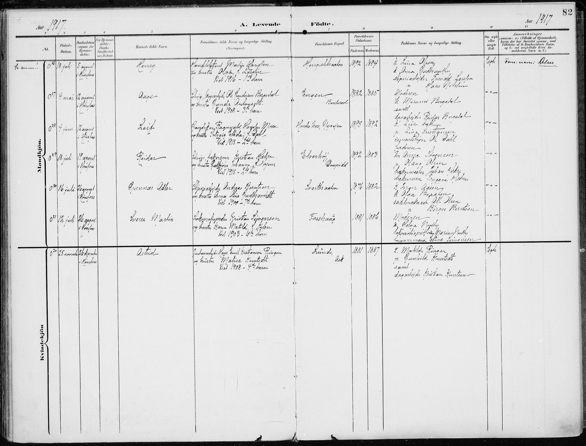 Norderhov kirkebøker, AV/SAKO-A-237/F/Fa/L0017: Ministerialbok nr. 17, 1903-1919, s. 82