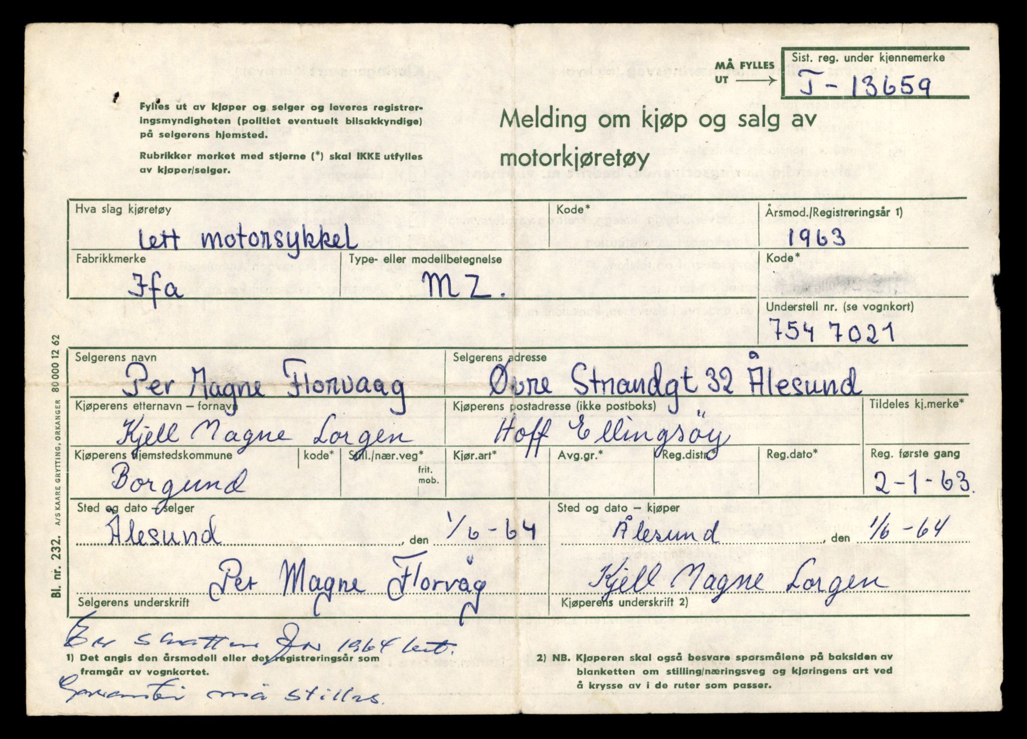 Møre og Romsdal vegkontor - Ålesund trafikkstasjon, AV/SAT-A-4099/F/Fe/L0040: Registreringskort for kjøretøy T 13531 - T 13709, 1927-1998, s. 2279