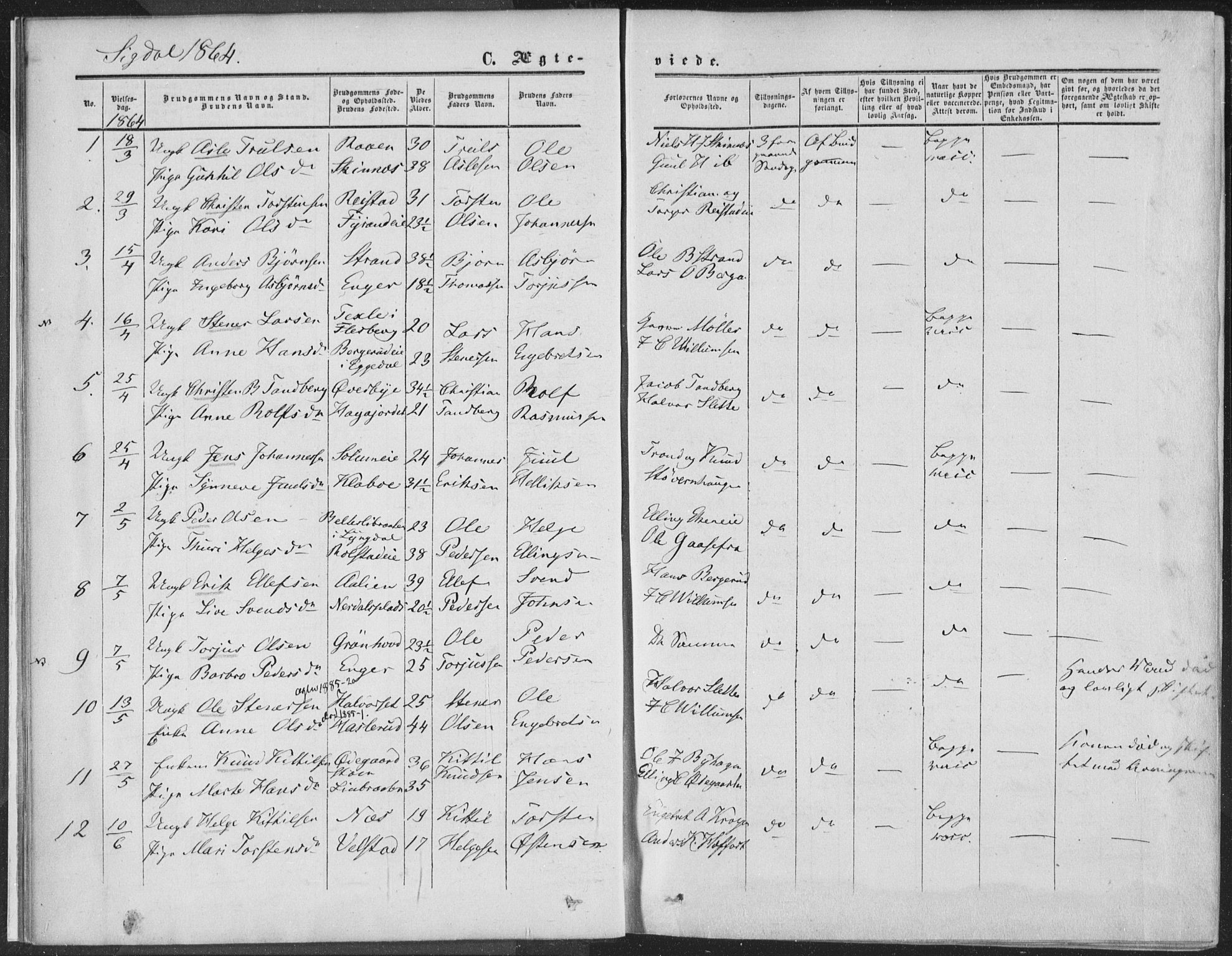 Sigdal kirkebøker, AV/SAKO-A-245/F/Fa/L0009b: Ministerialbok nr. I 9B, 1860-1871, s. 301