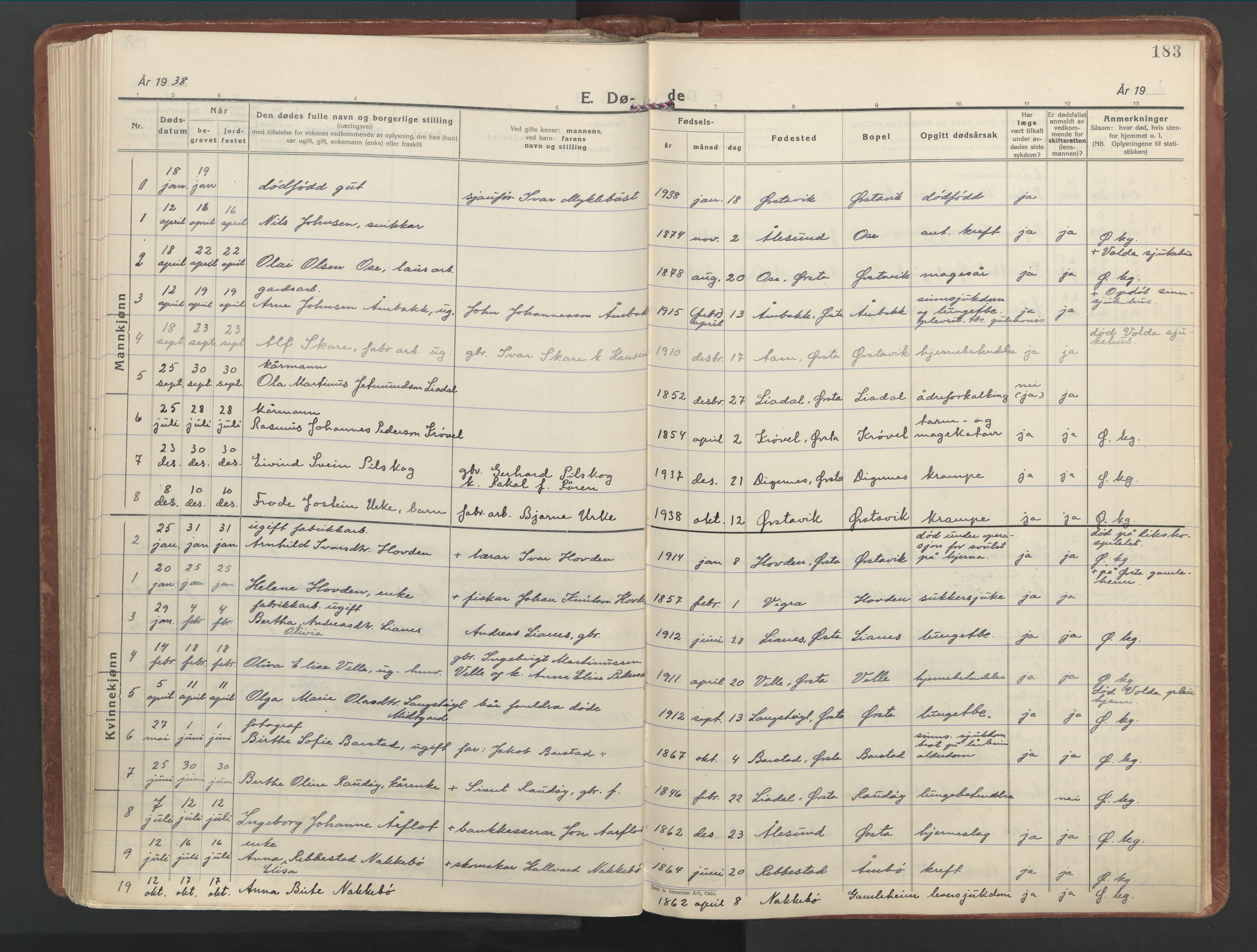 Ministerialprotokoller, klokkerbøker og fødselsregistre - Møre og Romsdal, AV/SAT-A-1454/513/L0181: Ministerialbok nr. 513A08, 1930-1943, s. 183