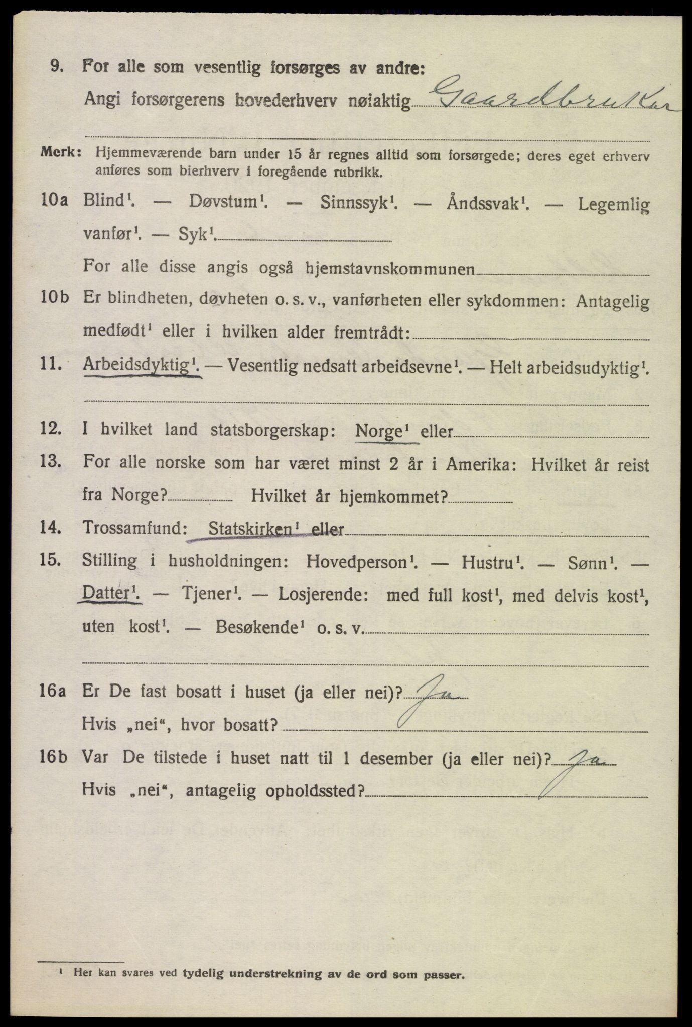 SAK, Folketelling 1920 for 1012 Oddernes herred, 1920, s. 5418