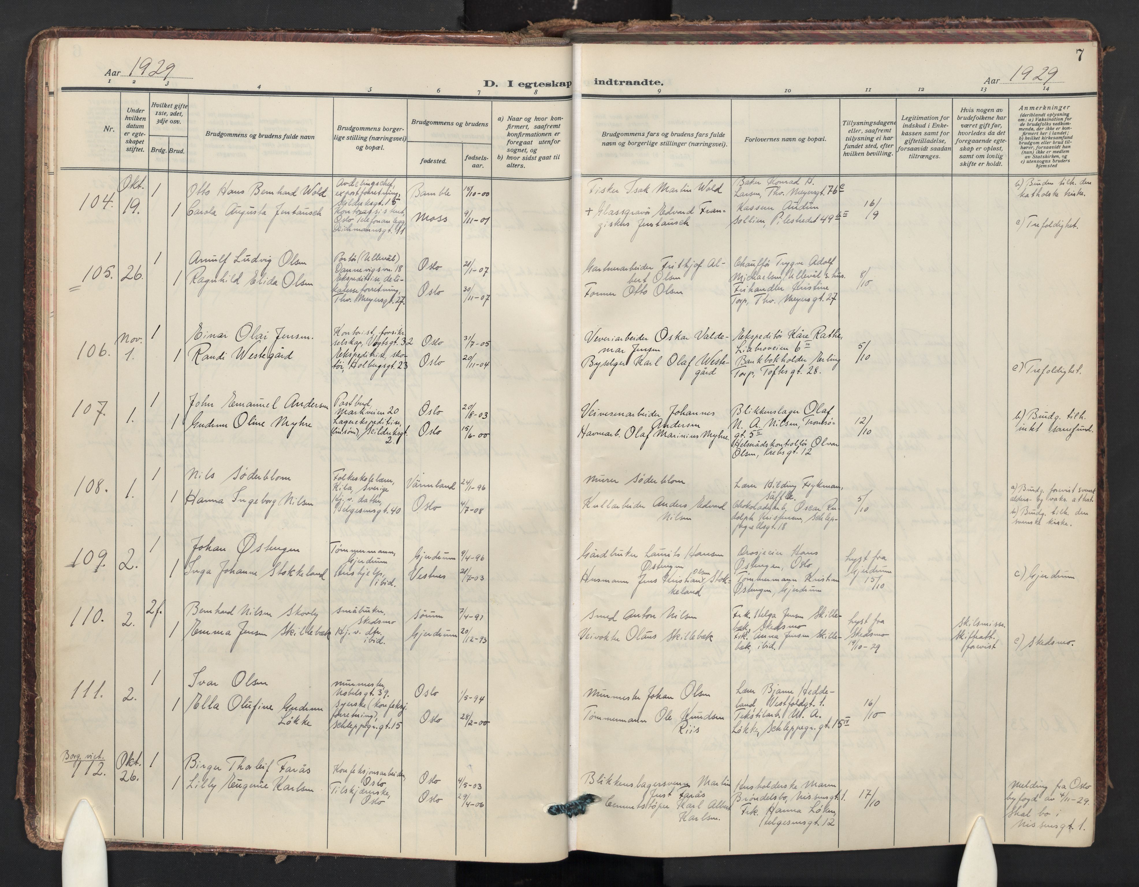 Paulus prestekontor Kirkebøker, AV/SAO-A-10871/F/Fa/L0028: Ministerialbok nr. 28, 1929-1938, s. 7