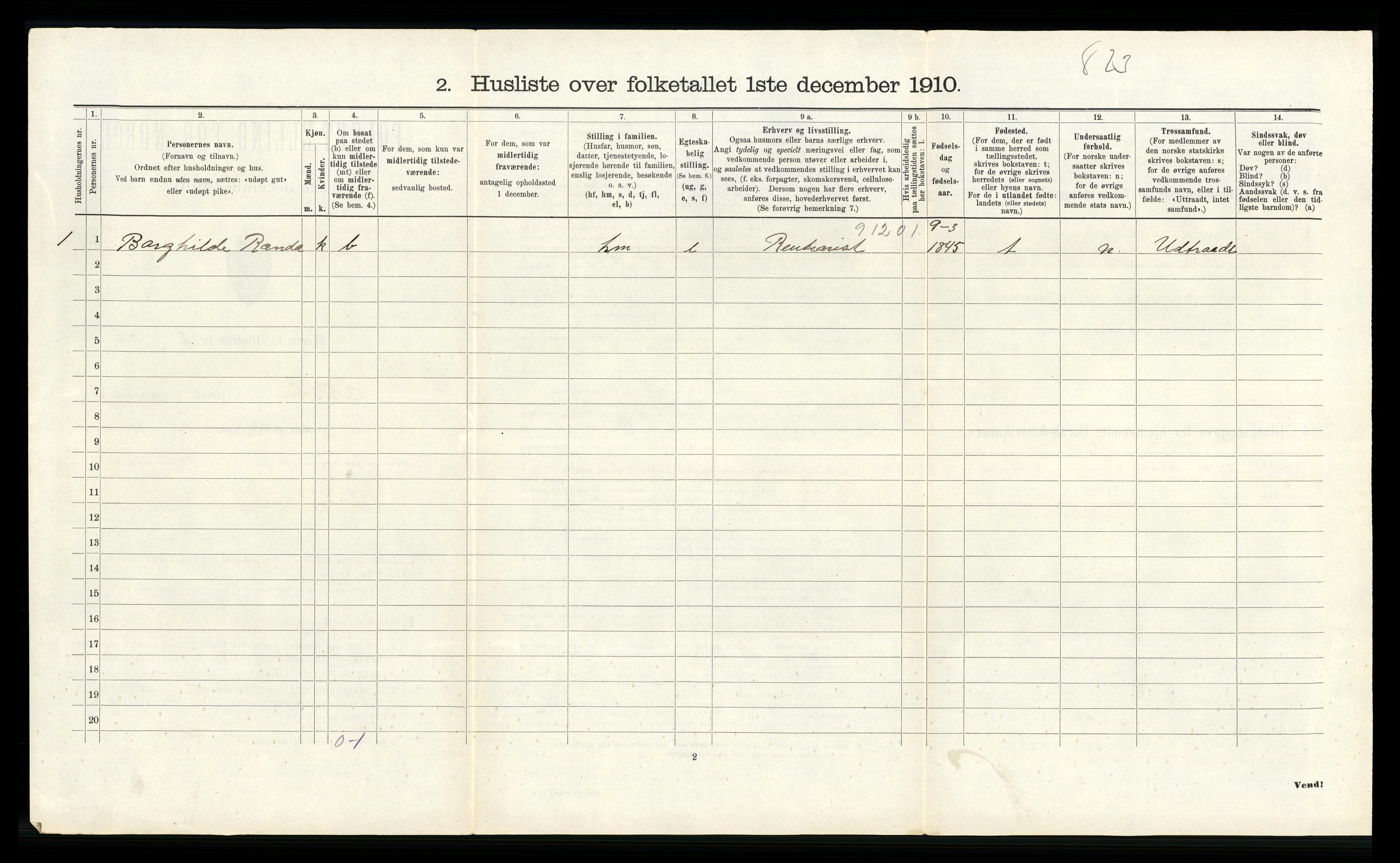 RA, Folketelling 1910 for 1132 Fister herred, 1910, s. 289