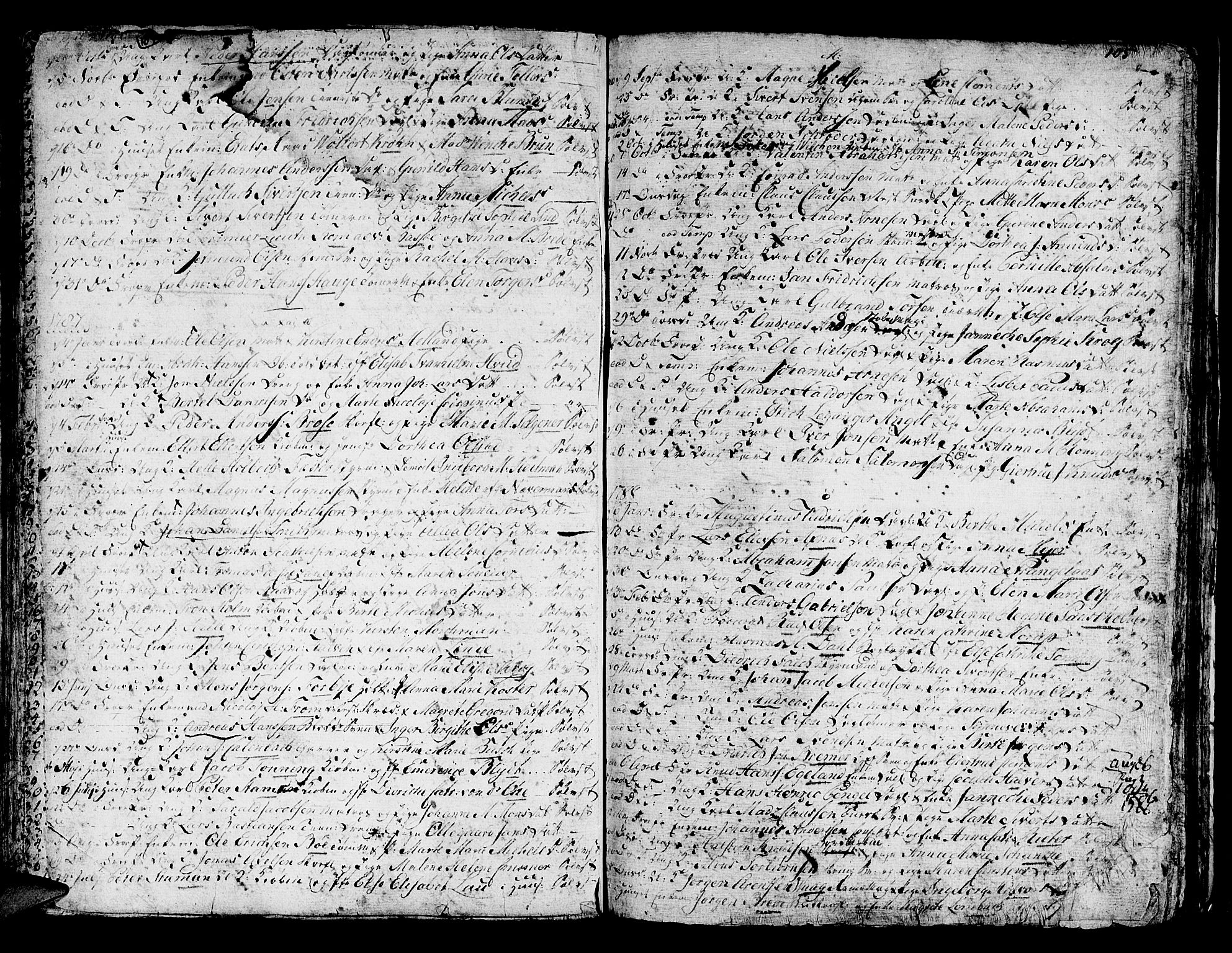 Domkirken sokneprestembete, AV/SAB-A-74801/H/Haa/L0007: Ministerialbok nr. A 7, 1725-1826, s. 104-105