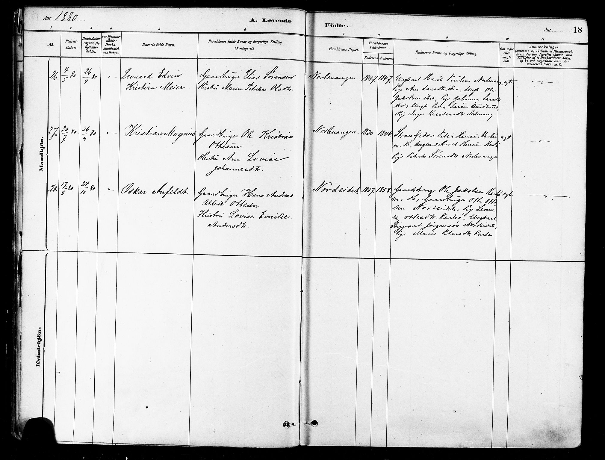 Karlsøy sokneprestembete, AV/SATØ-S-1299/H/Ha/Haa/L0006kirke: Ministerialbok nr. 6, 1879-1890, s. 18