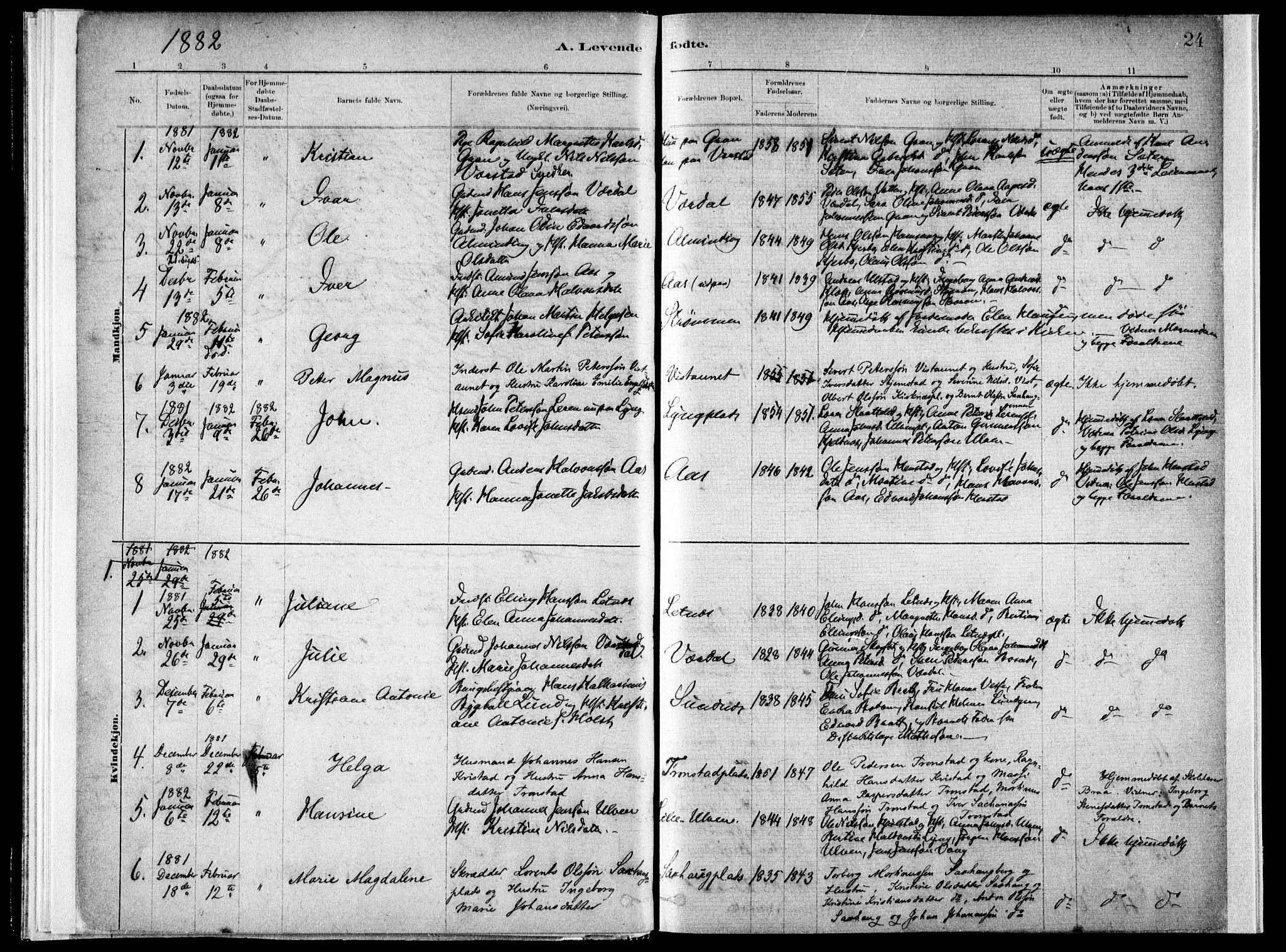Ministerialprotokoller, klokkerbøker og fødselsregistre - Nord-Trøndelag, SAT/A-1458/730/L0285: Ministerialbok nr. 730A10, 1879-1914, s. 24