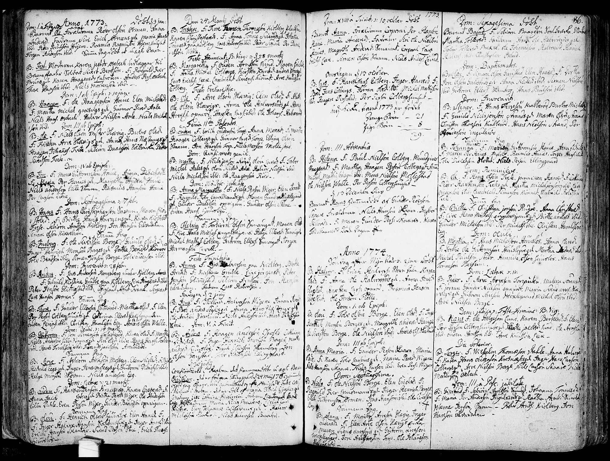 Onsøy prestekontor Kirkebøker, AV/SAO-A-10914/F/Fa/L0001: Ministerialbok nr. I 1, 1733-1814, s. 86