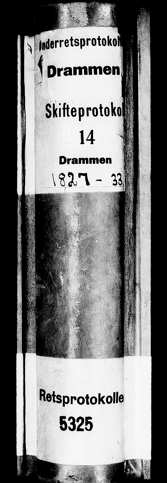 Drammen byfogd, SAKO/A-222/H/Hb/Hbc/L0007: Skifteforhandlingsprotokoll. - Drammen., 1827-1833