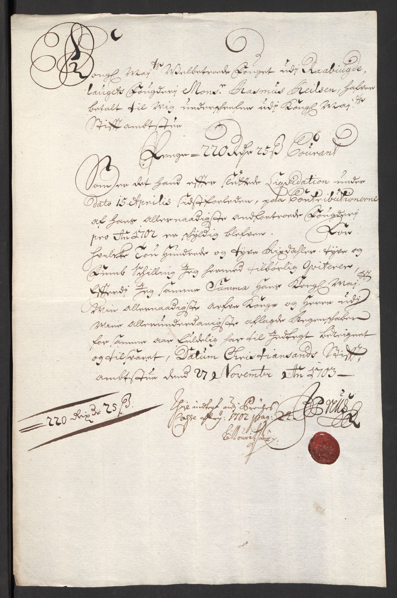 Rentekammeret inntil 1814, Reviderte regnskaper, Fogderegnskap, AV/RA-EA-4092/R40/L2447: Fogderegnskap Råbyggelag, 1703-1705, s. 207