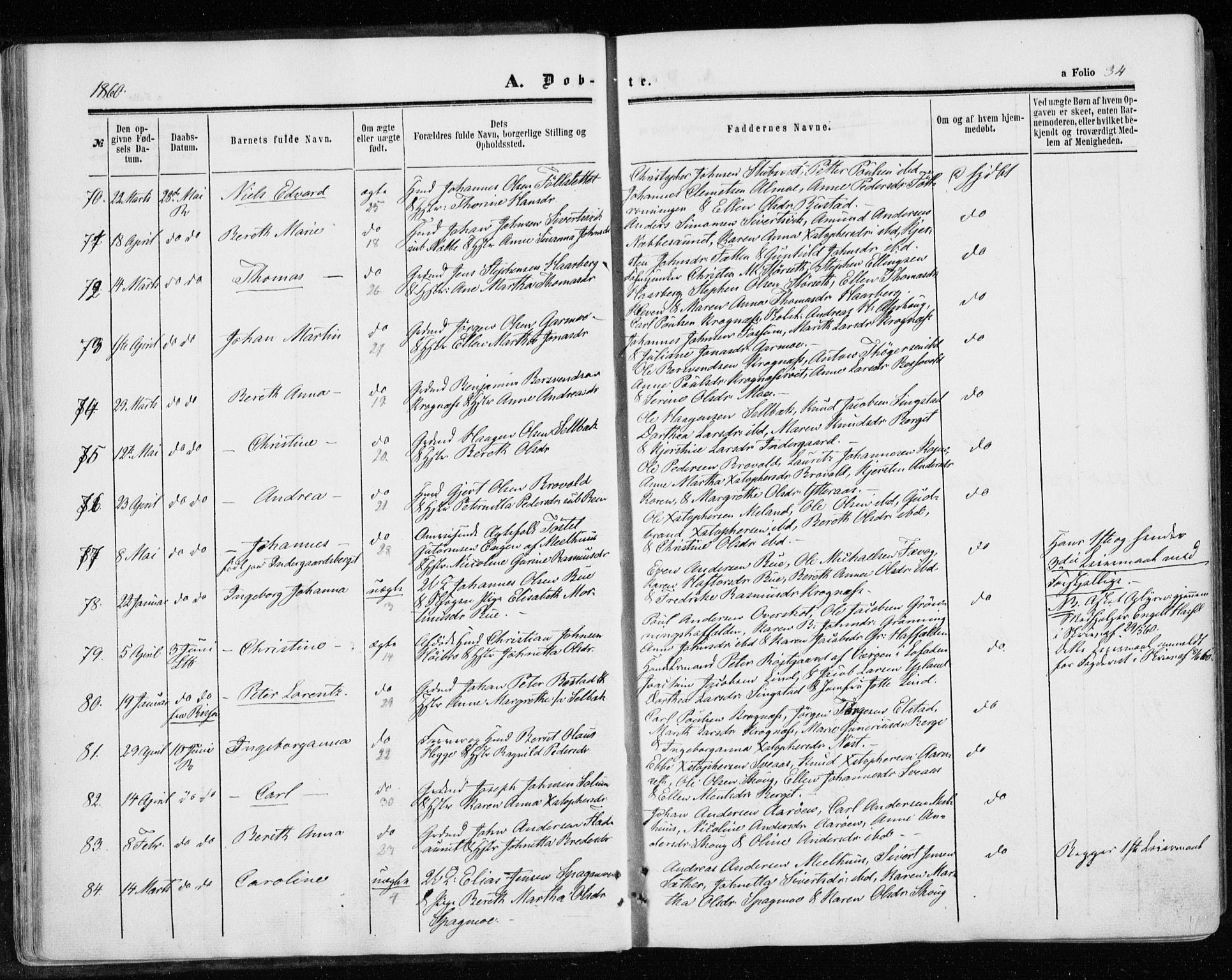 Ministerialprotokoller, klokkerbøker og fødselsregistre - Sør-Trøndelag, SAT/A-1456/646/L0612: Ministerialbok nr. 646A10, 1858-1869, s. 34