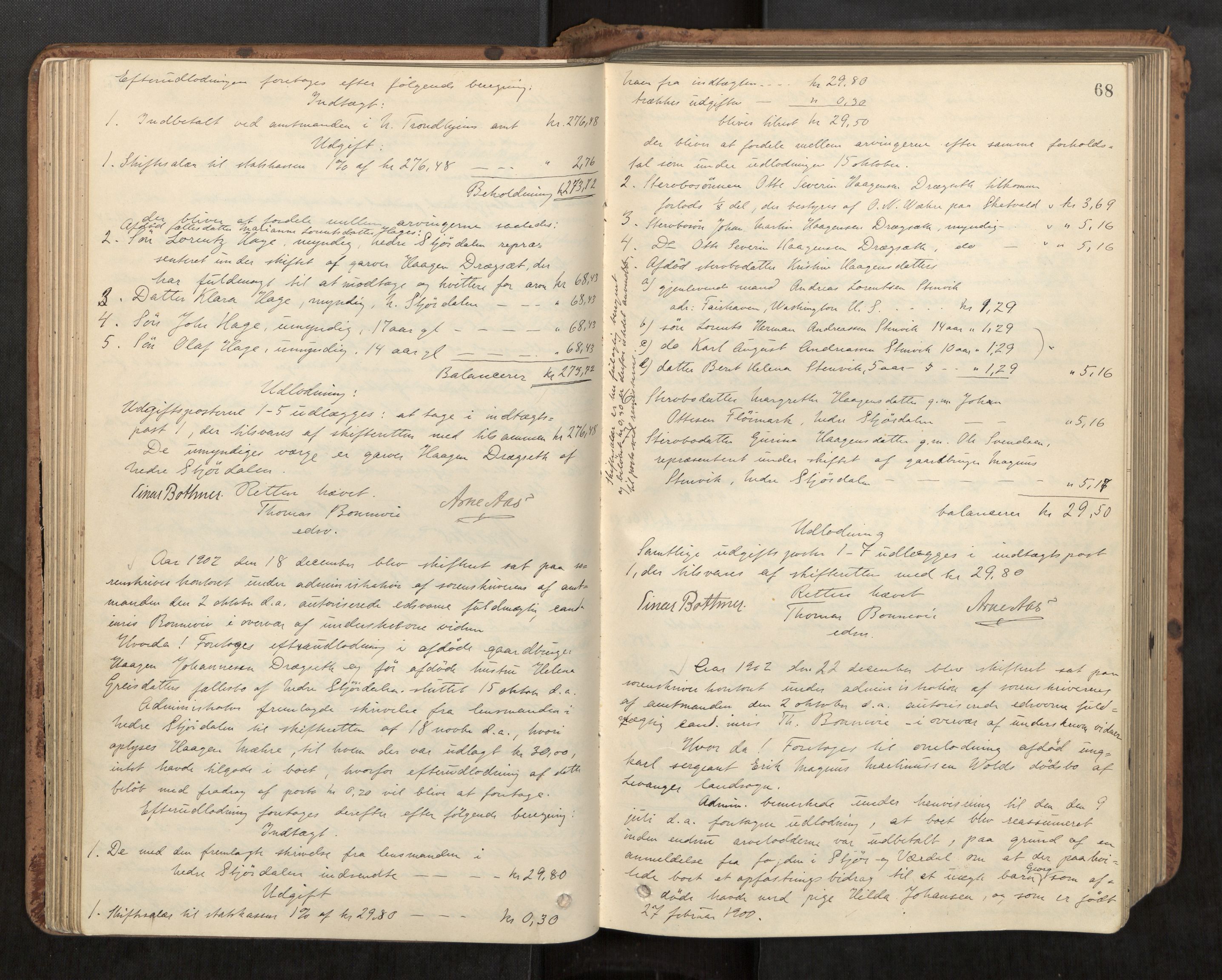 Stjør- og Verdal sorenskriveri, AV/SAT-A-4167/1/3/3A/L0048: Skifteslutningsprotokoll, 1901-1907, s. 68