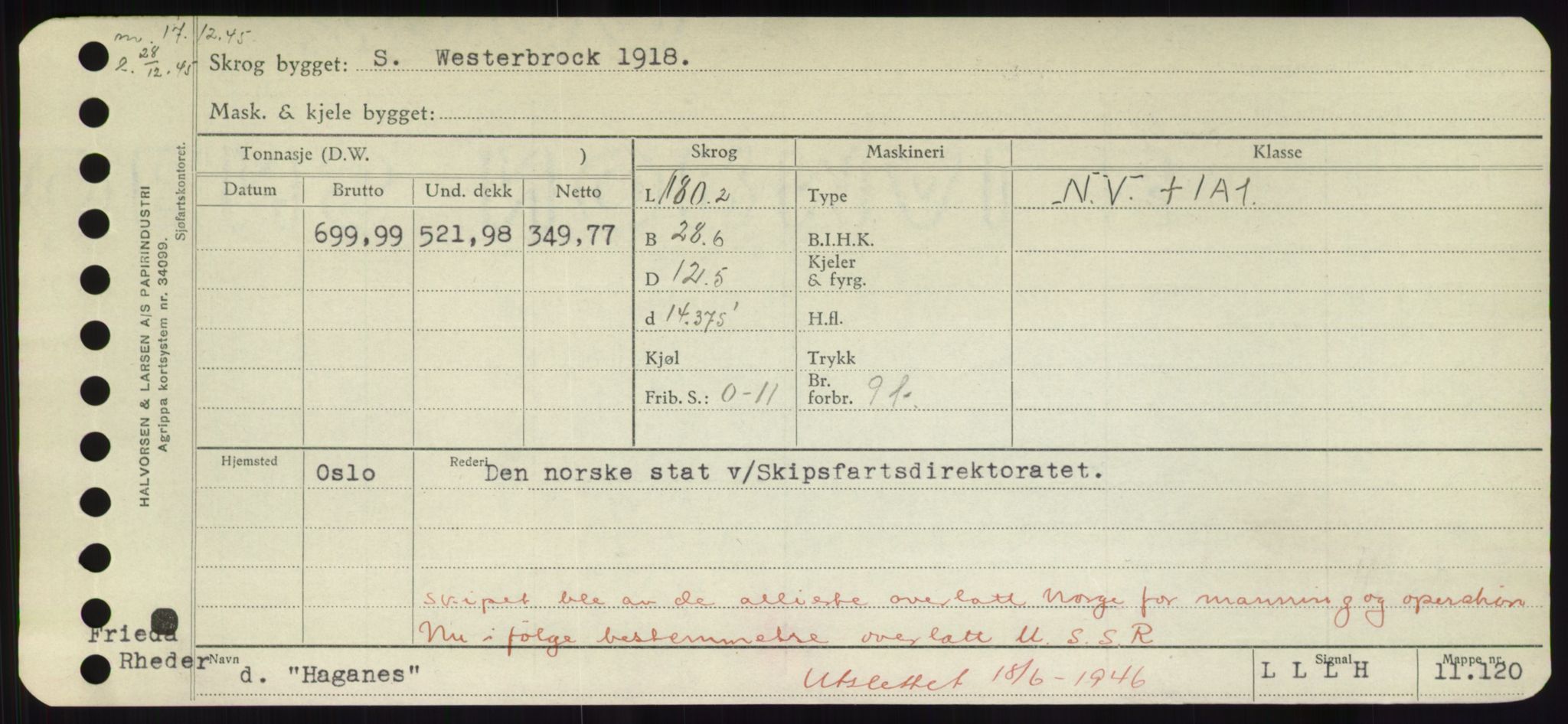 Sjøfartsdirektoratet med forløpere, Skipsmålingen, RA/S-1627/H/Hd/L0014: Fartøy, H-Havl, s. 71