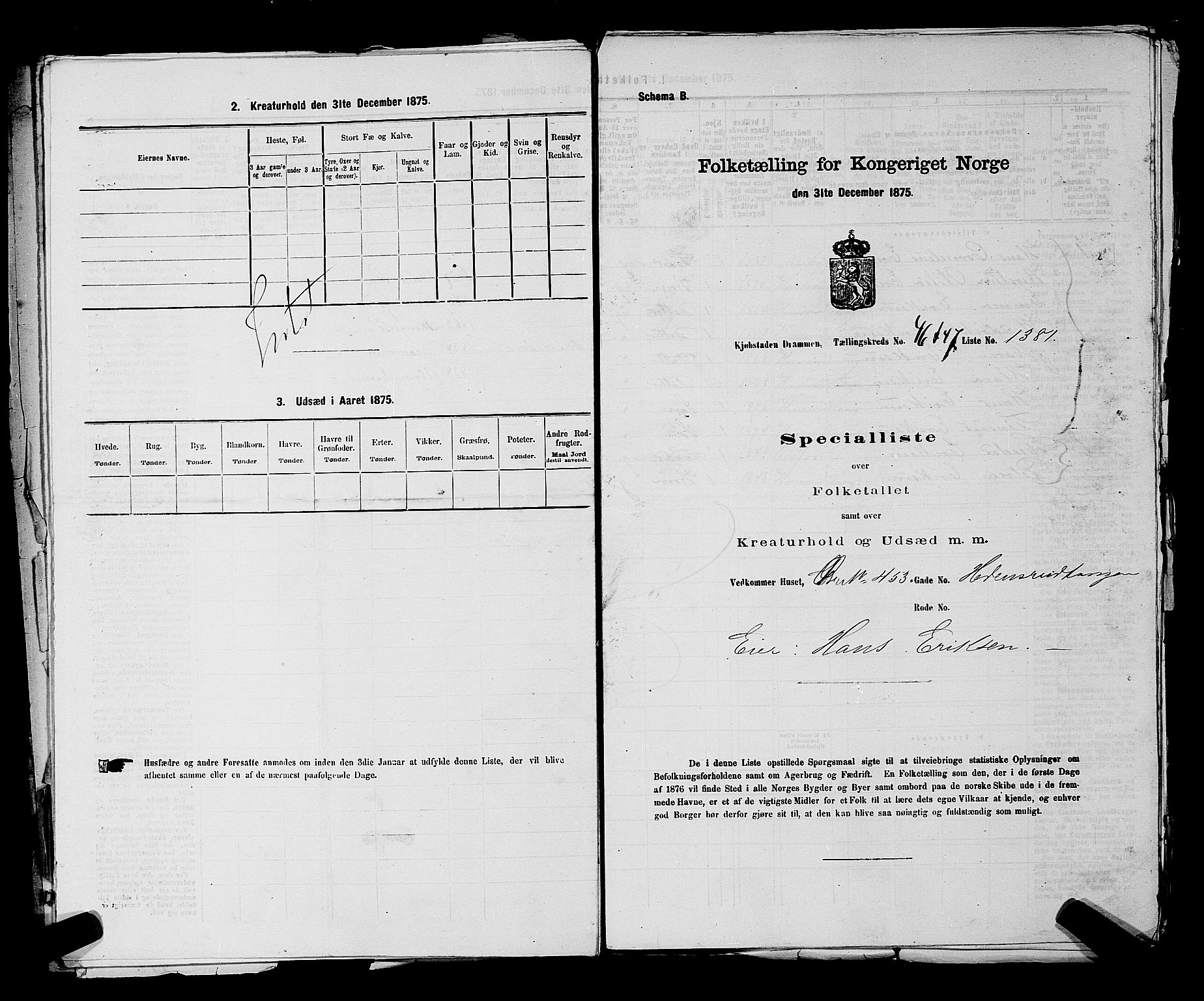SAKO, Folketelling 1875 for 0602 Drammen kjøpstad, 1875, s. 3704