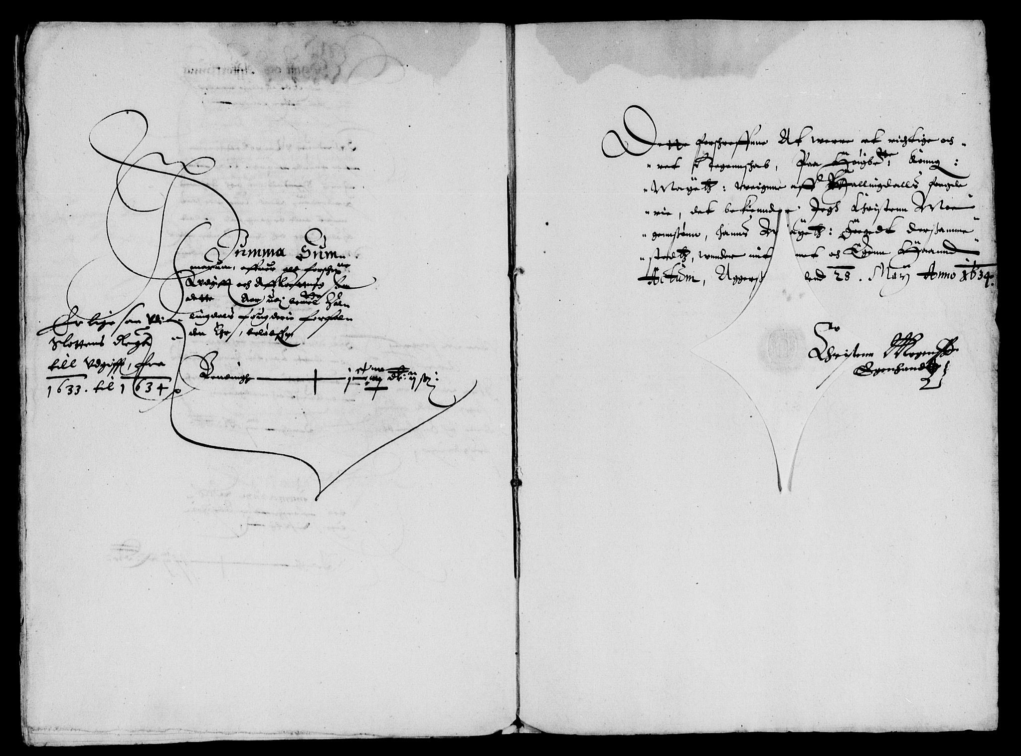 Rentekammeret inntil 1814, Reviderte regnskaper, Lensregnskaper, AV/RA-EA-5023/R/Rb/Rba/L0114: Akershus len, 1633-1634