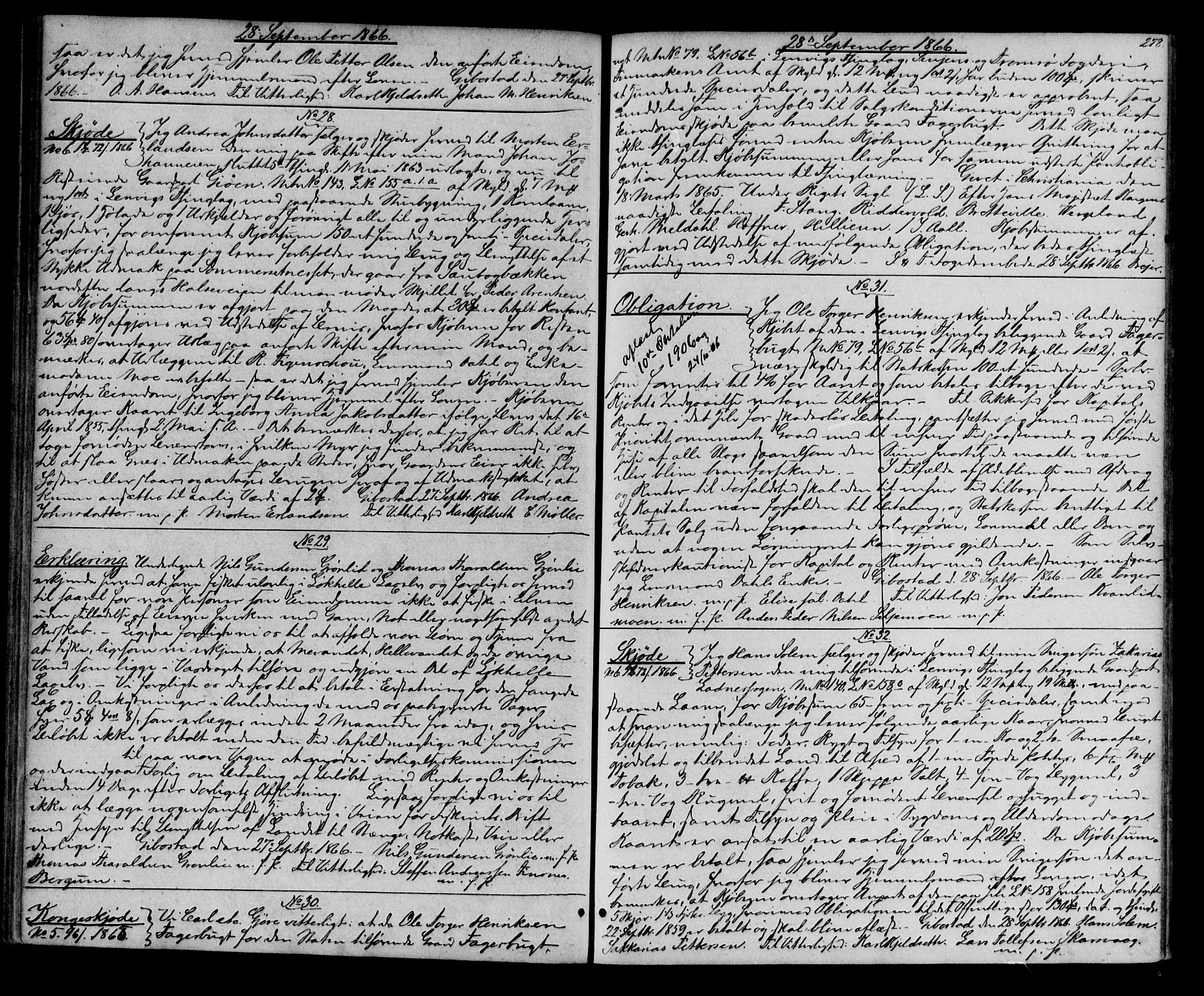 Senja sorenskriveri 1855-, SATØ/S-0048/1/H/Hd/L0008: Pantebok nr. 8, 1864-1868, s. 278