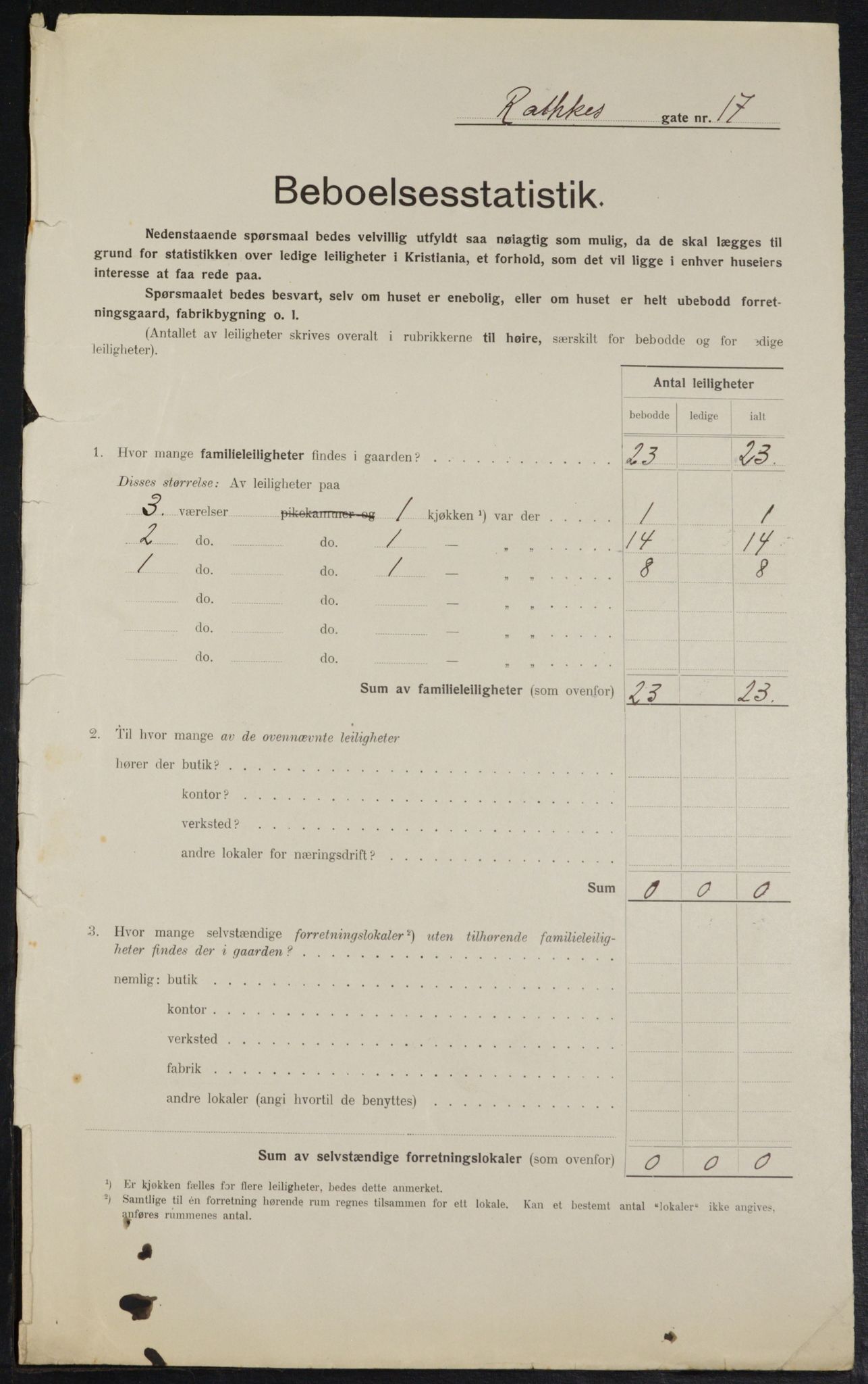 OBA, Kommunal folketelling 1.2.1914 for Kristiania, 1914, s. 82575