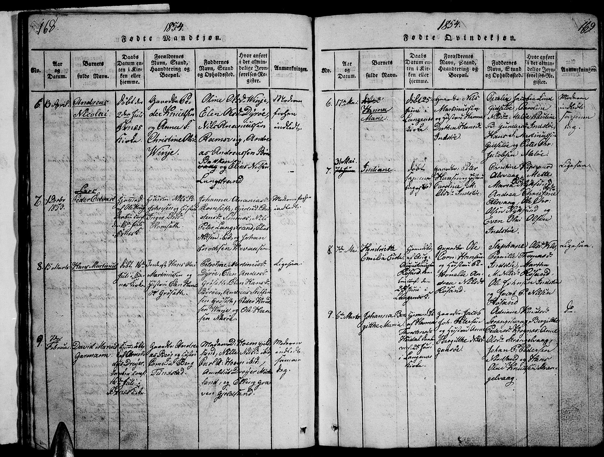 Ministerialprotokoller, klokkerbøker og fødselsregistre - Nordland, AV/SAT-A-1459/893/L1346: Klokkerbok nr. 893C01, 1820-1858, s. 168-169