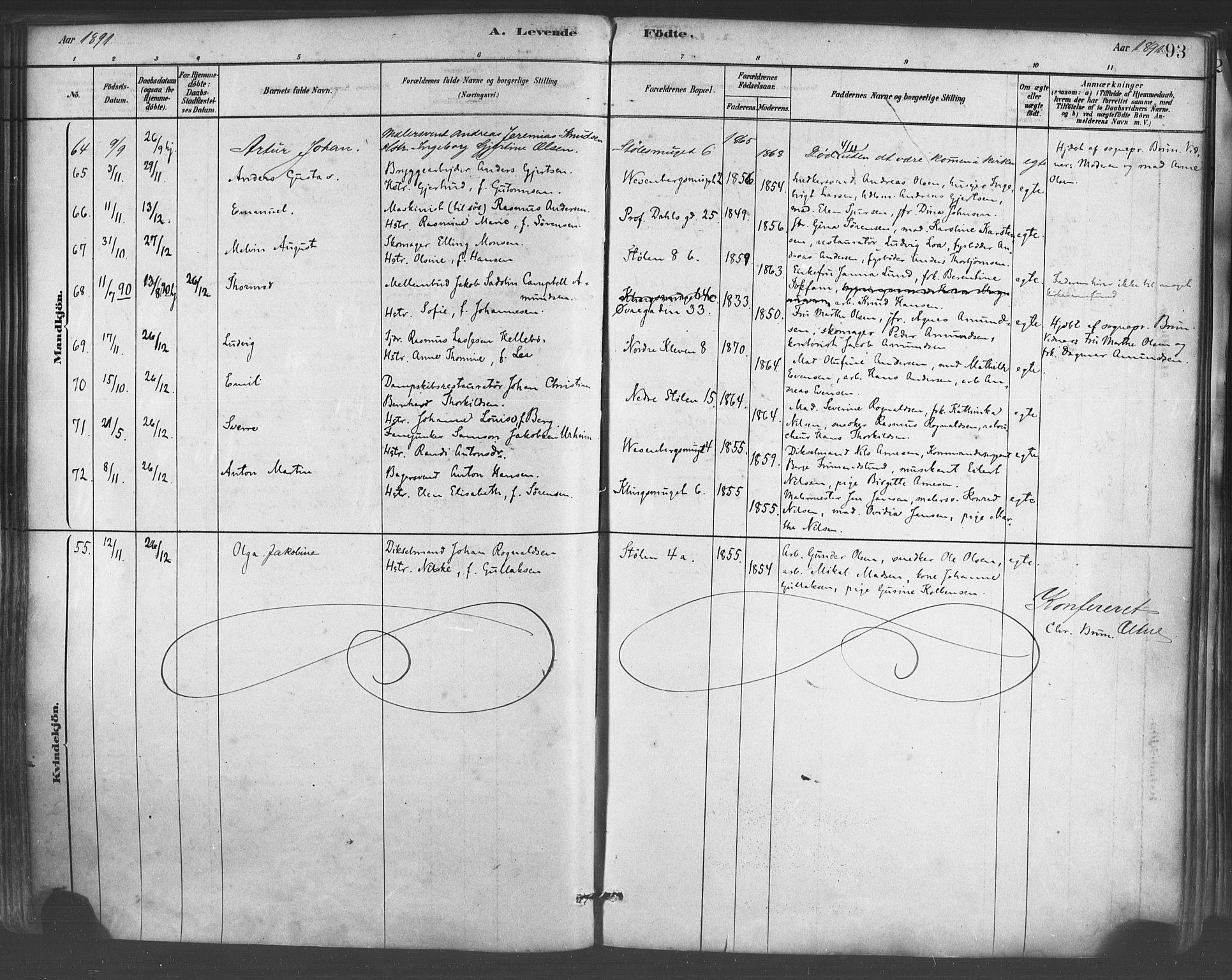 Mariakirken Sokneprestembete, AV/SAB-A-76901/H/Haa/L0007: Ministerialbok nr. A 7, 1878-1893, s. 93